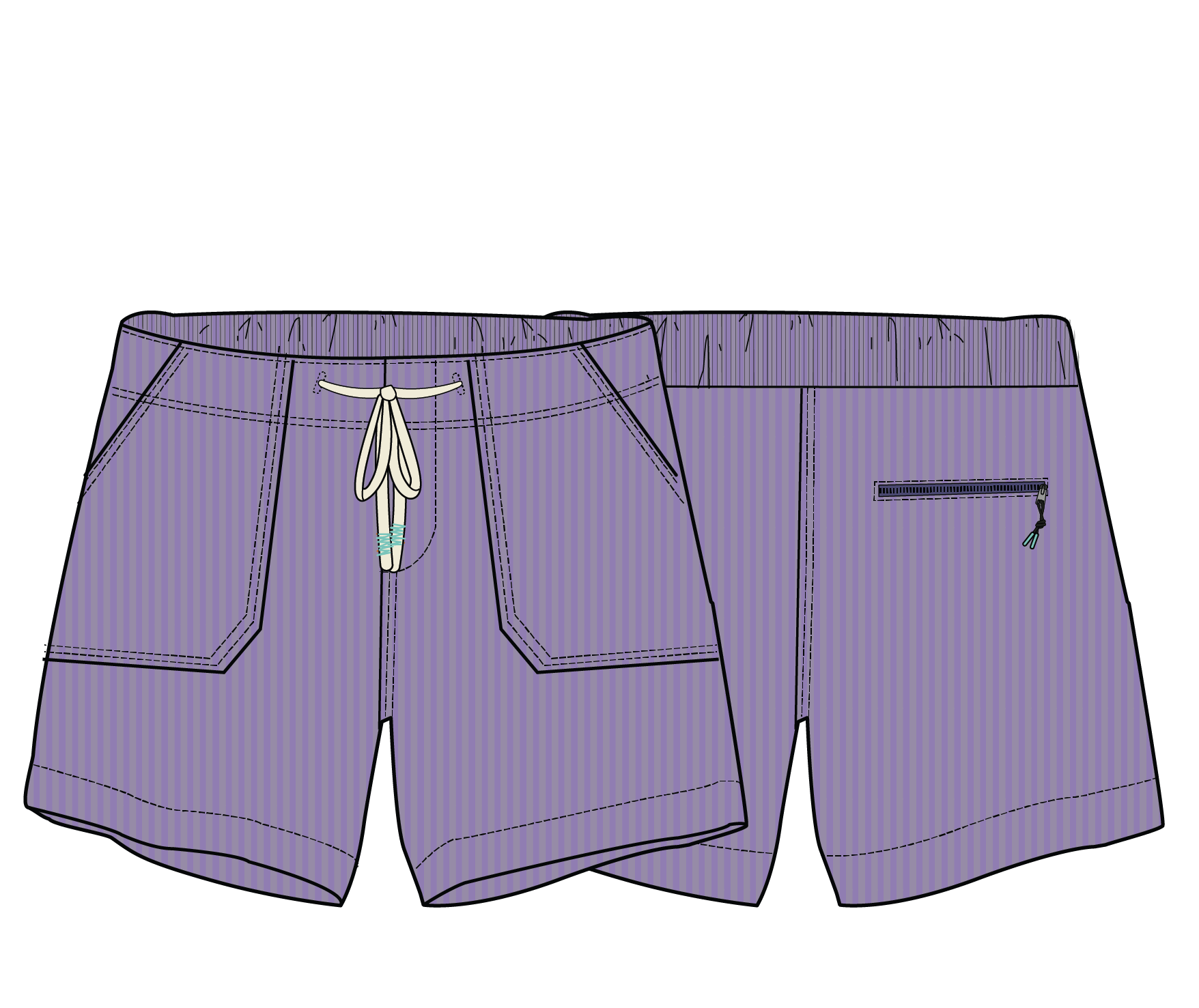 Avian Organic Cord Short - Retro Purple
