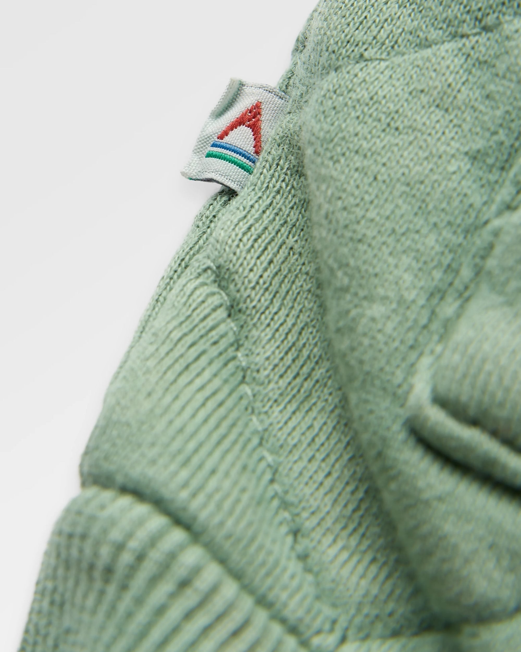 Clementine Recycled Quilted Popper Up Hoodie - Pistachio