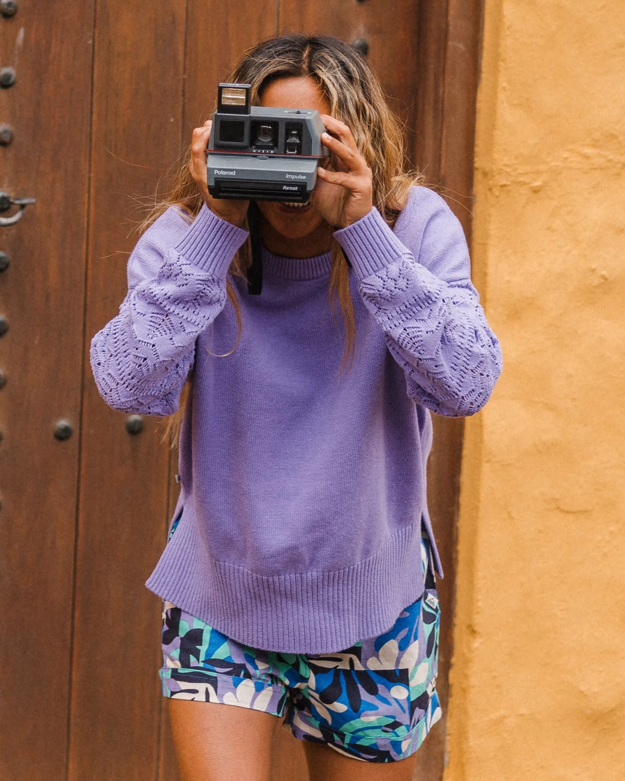 Grace Knitted Jumper - Retro Purple