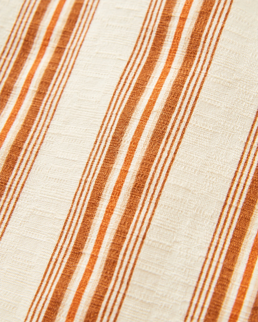 Cove Organic Cotton Textured Shirt - Sunset Orange Stripe