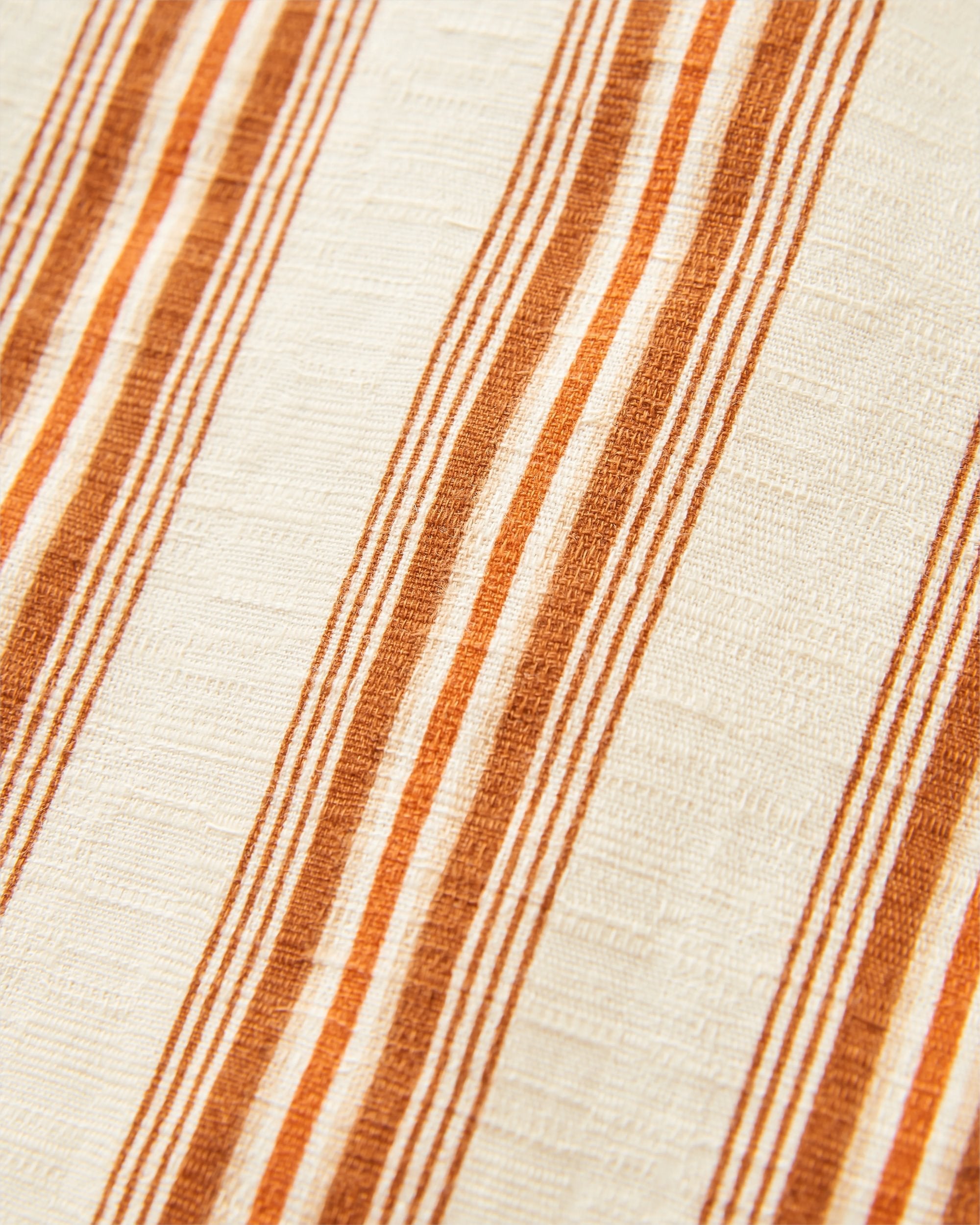 Cove Organic Cotton Textured Shirt - Sunset Orange Stripe