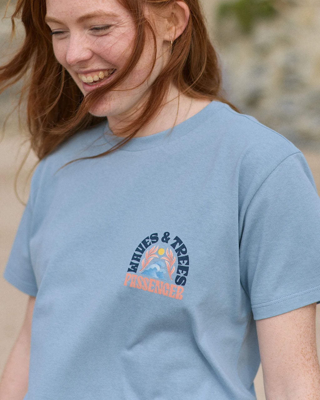 Dawning Recycled Cotton T-shirt - Faded Denim