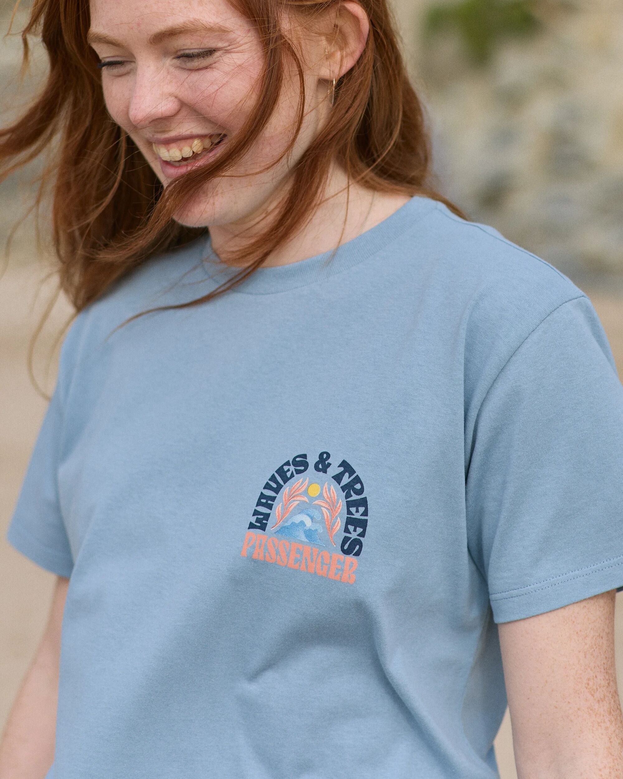 Dawning Recycled Cotton T-shirt - Faded Denim