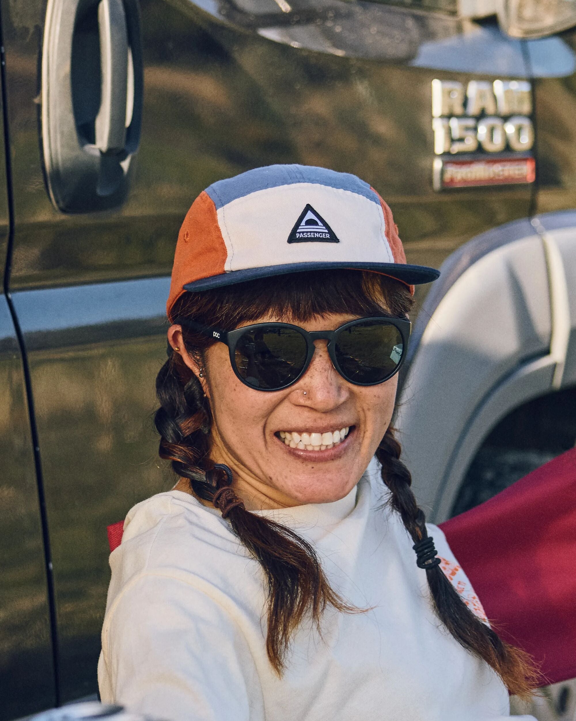 Fixie Recycled 5 Panel Cap - Sunrise Orange/ Moonlight Blue Multi