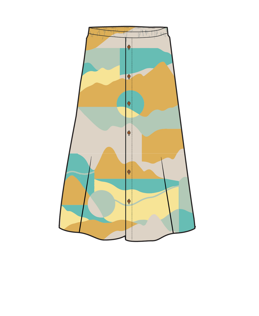 Hannah Skirt - Vista Patchwork Yellow