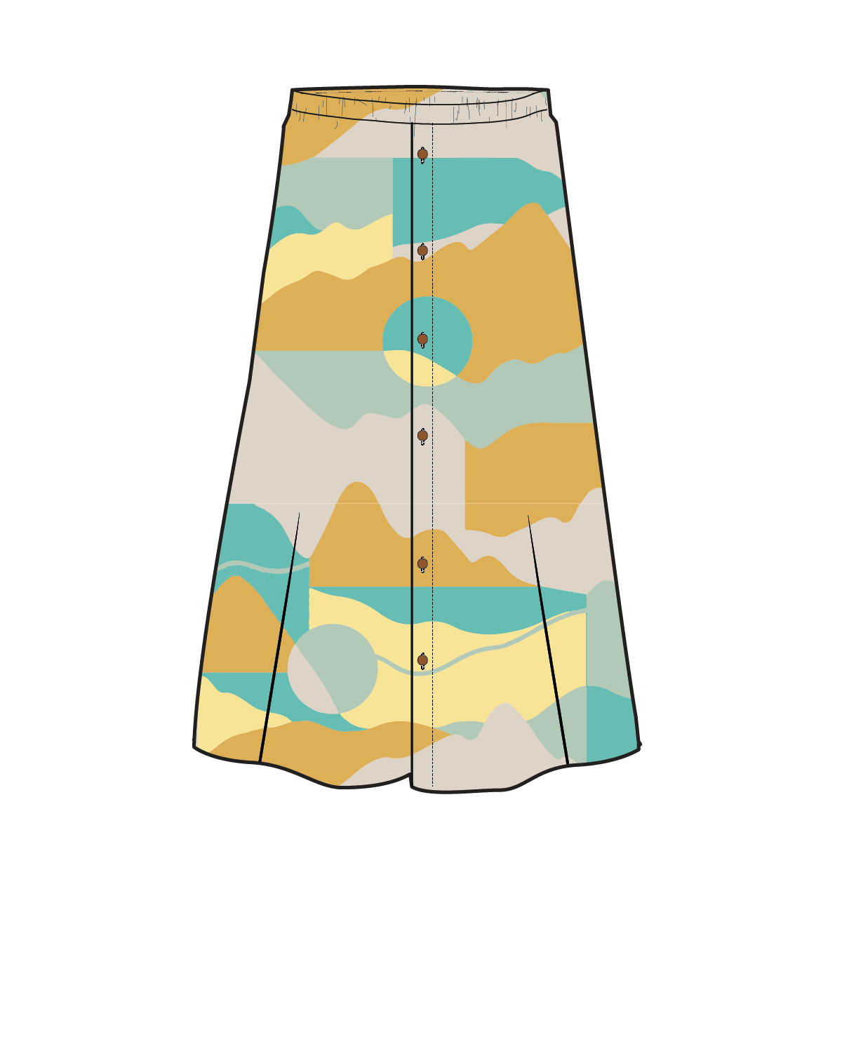 Hannah Skirt - Vista Patchwork Yellow