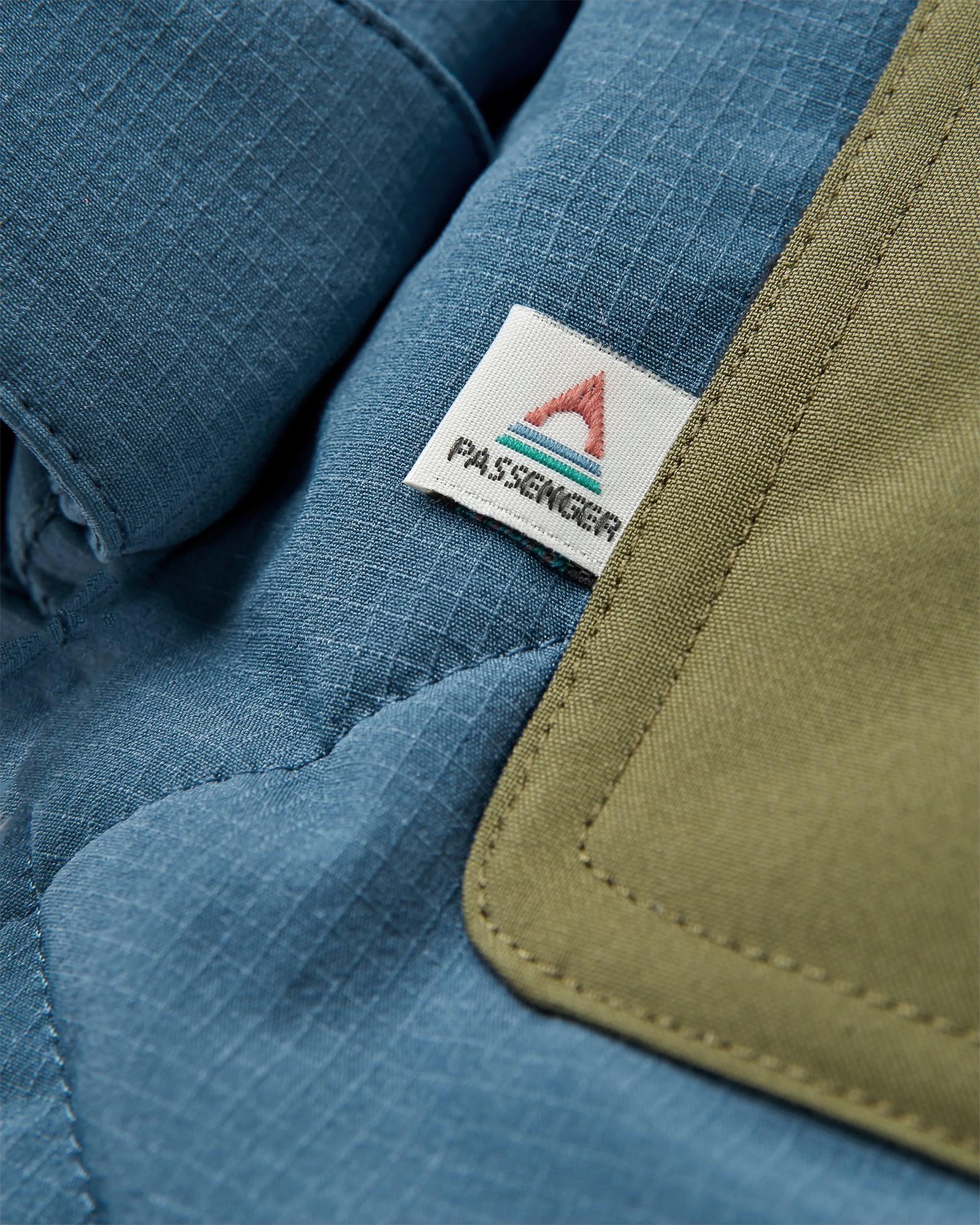 Campscape Recycled Fleece Lined Parka - Khaki/Dark Denim