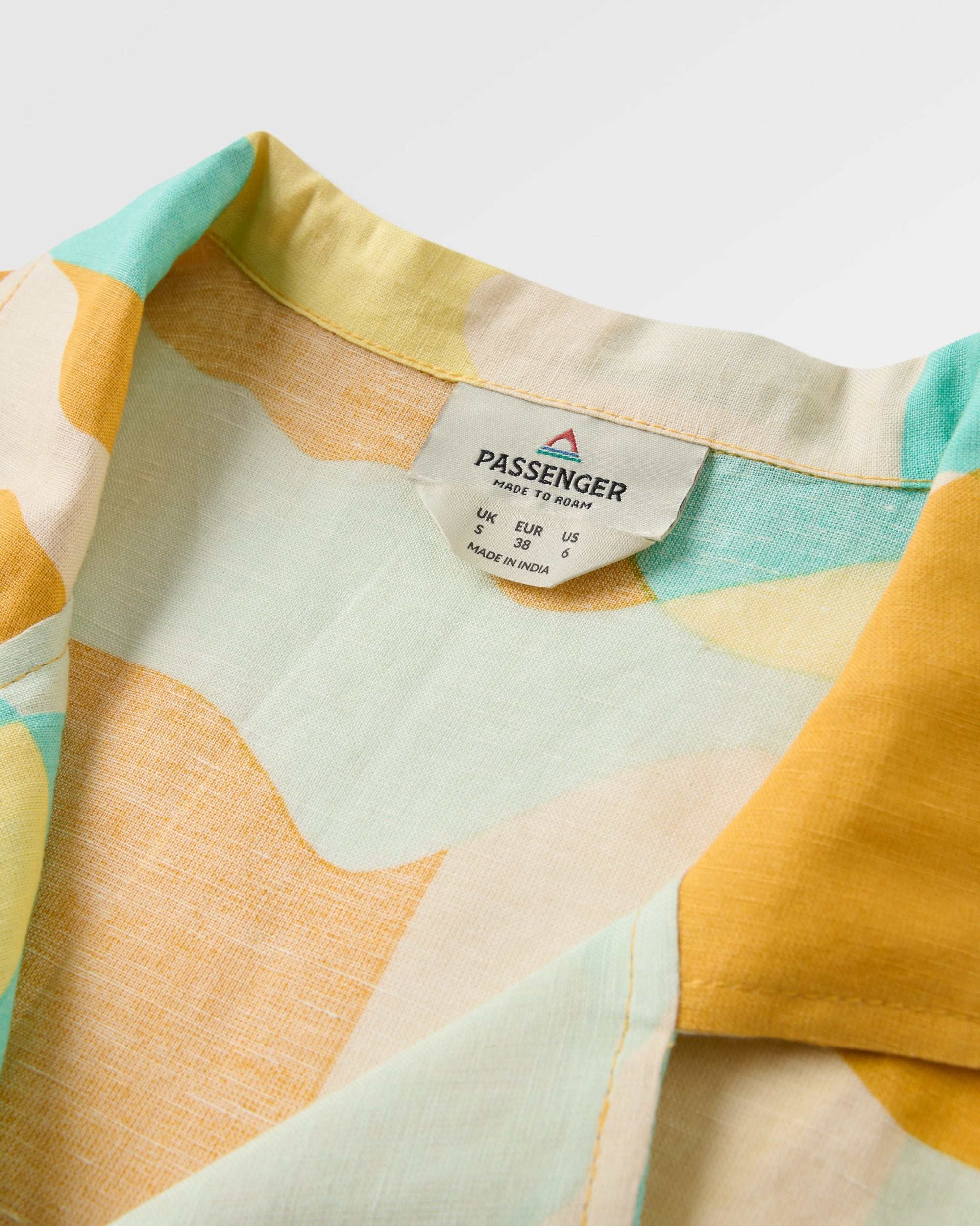 Arden Linen Short Sleeve Shirt - Vista Patchwork Yellow