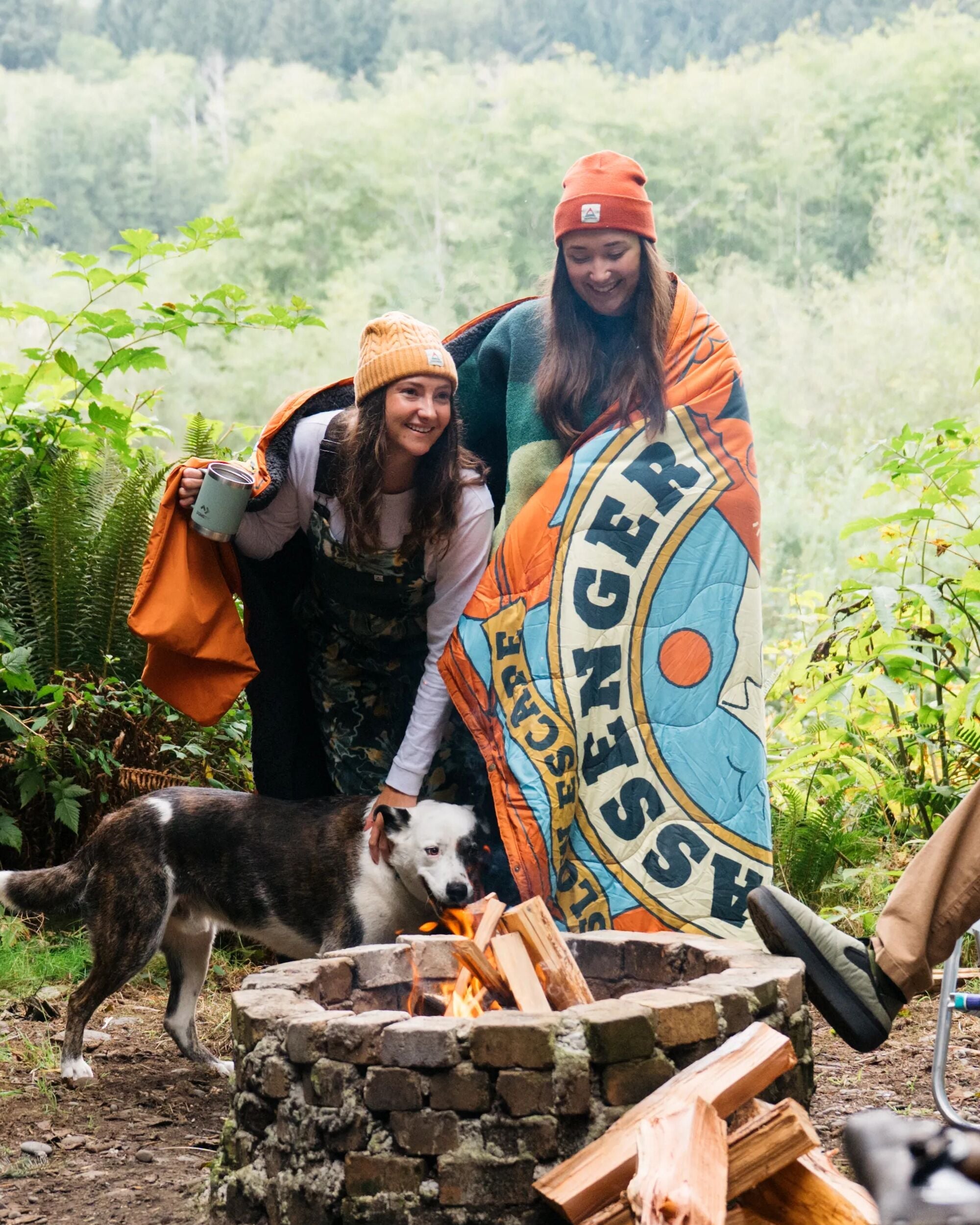 Cabin Recycled Sherpa Blanket - Retro Orange