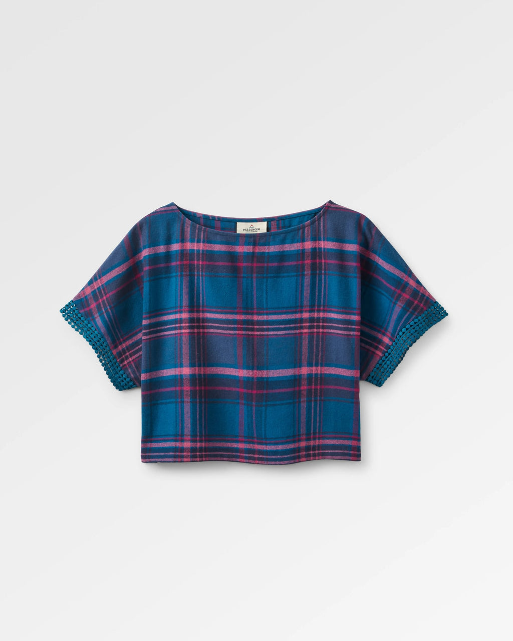 Flurry Woven Top - Tidal Blue/Wild Berry Check