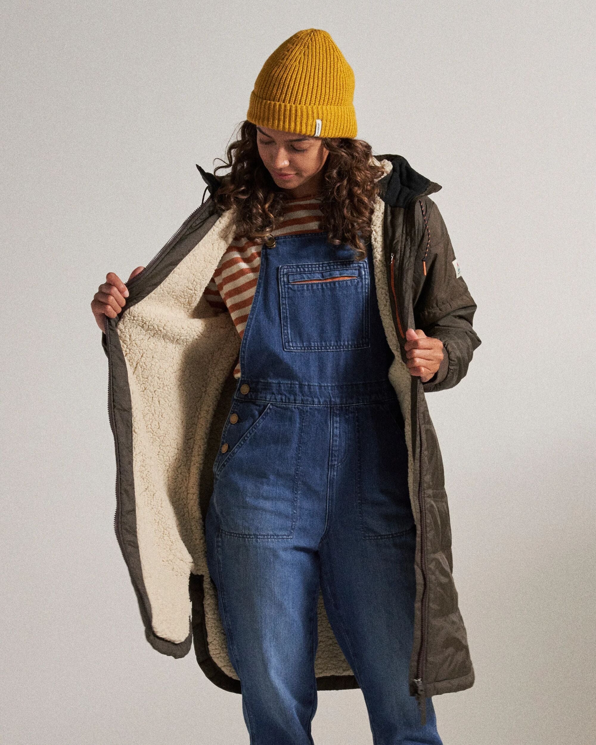 Flora Recycled Sherpa Lined Parka - Coffee