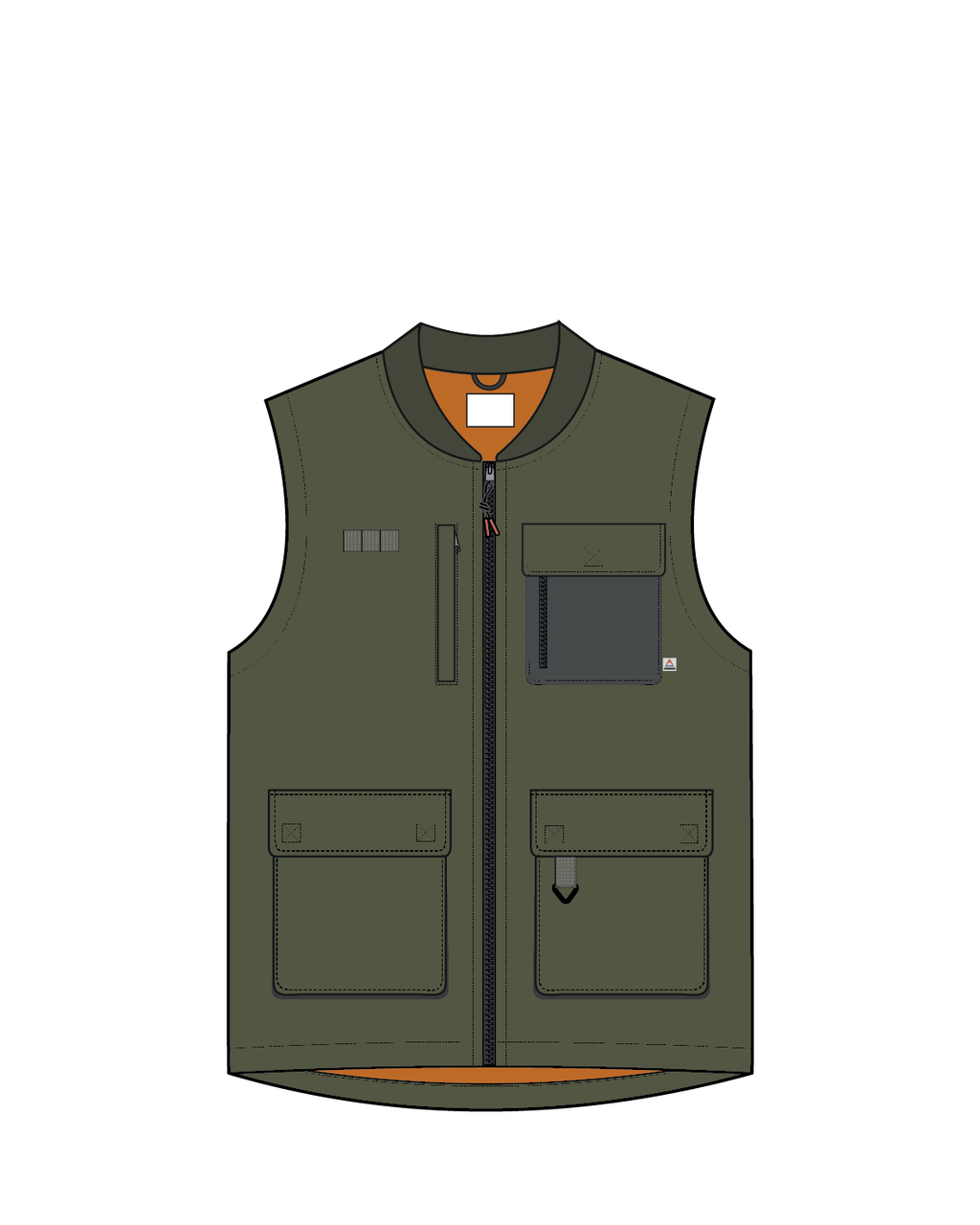 Explorers Organic Cotton Canvas Gilet - Khaki