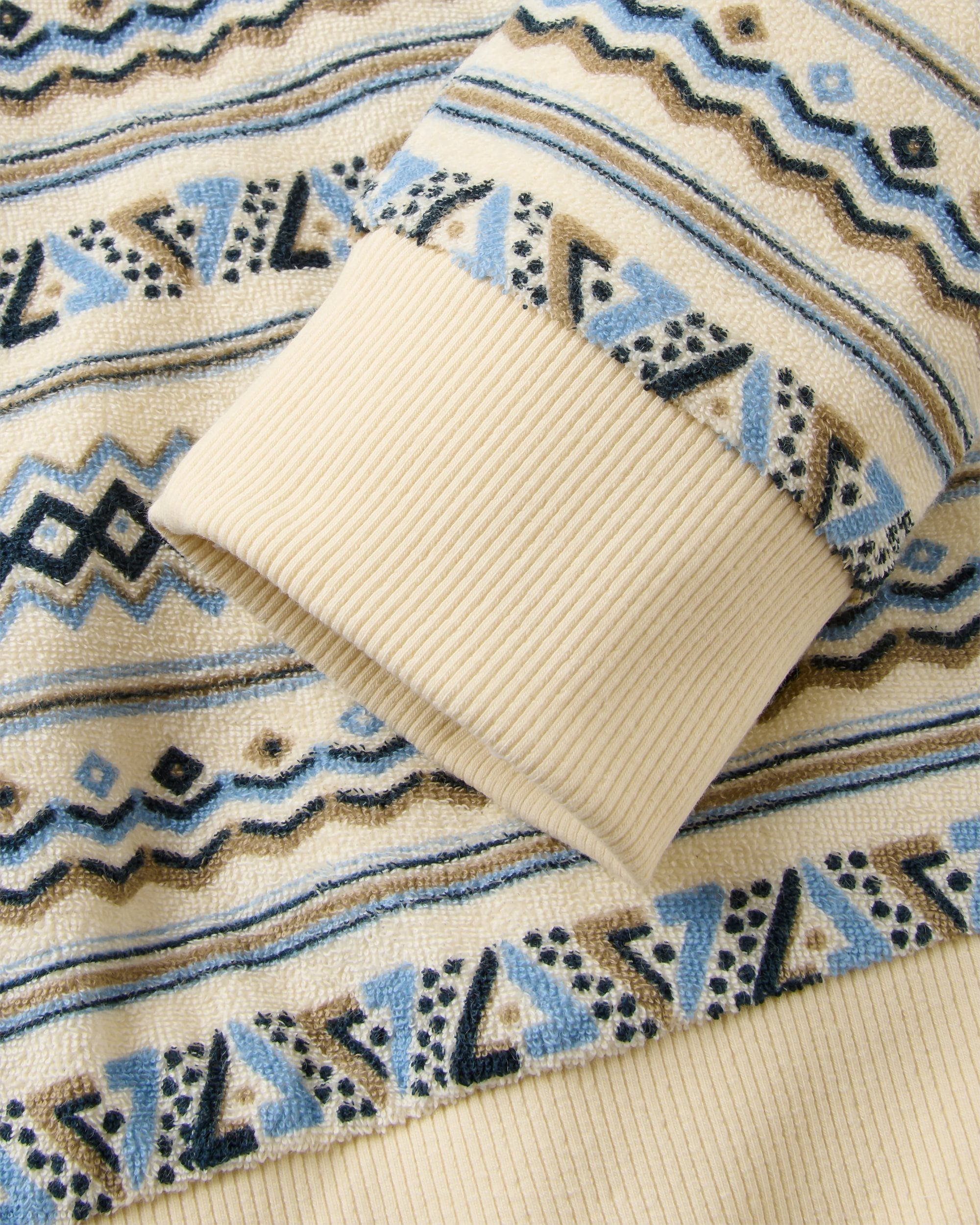 Groovy Towelling Hoodie - Geo Stripe Birch