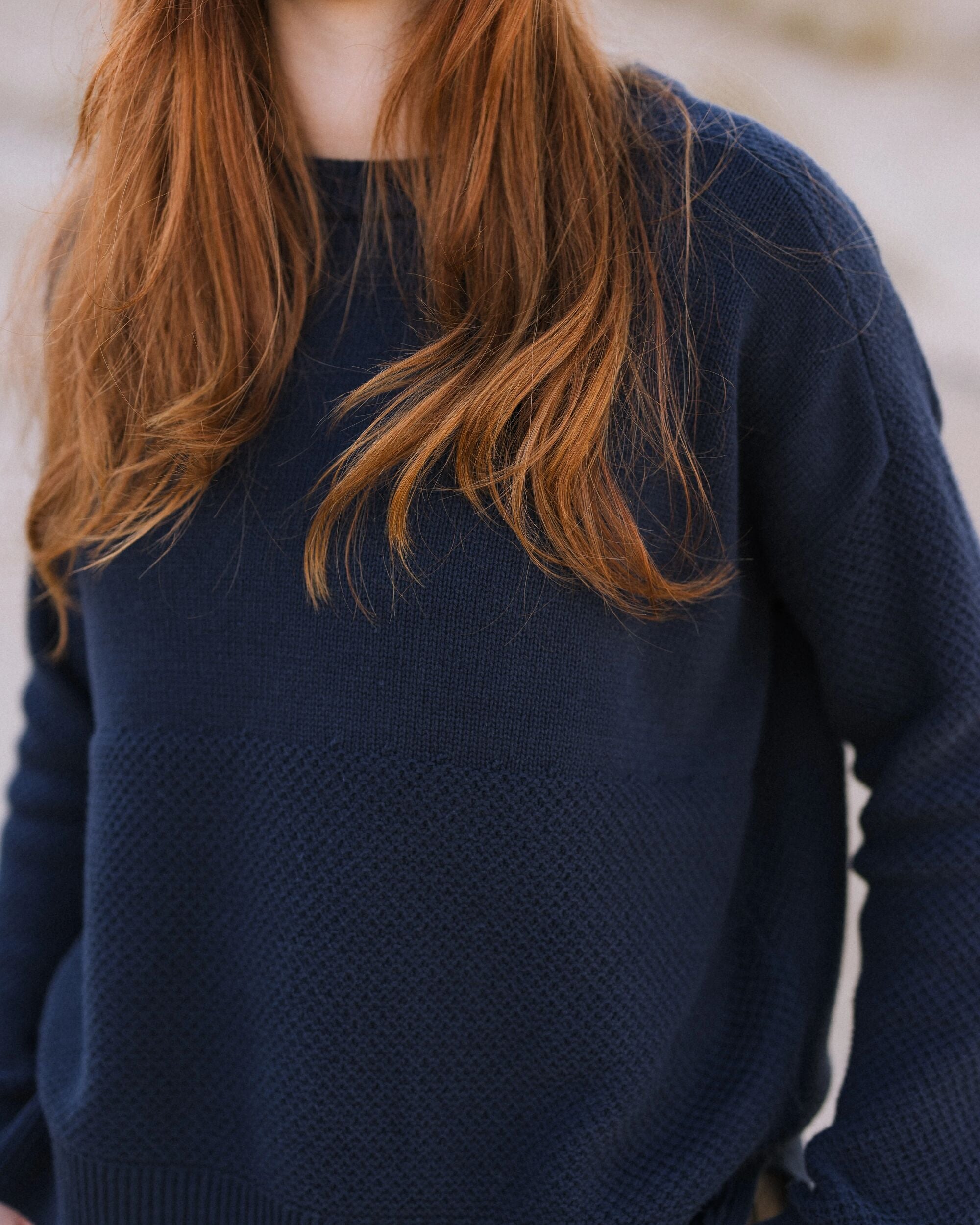 Cove Organic Cotton Knitted Jumper - Rich Navy