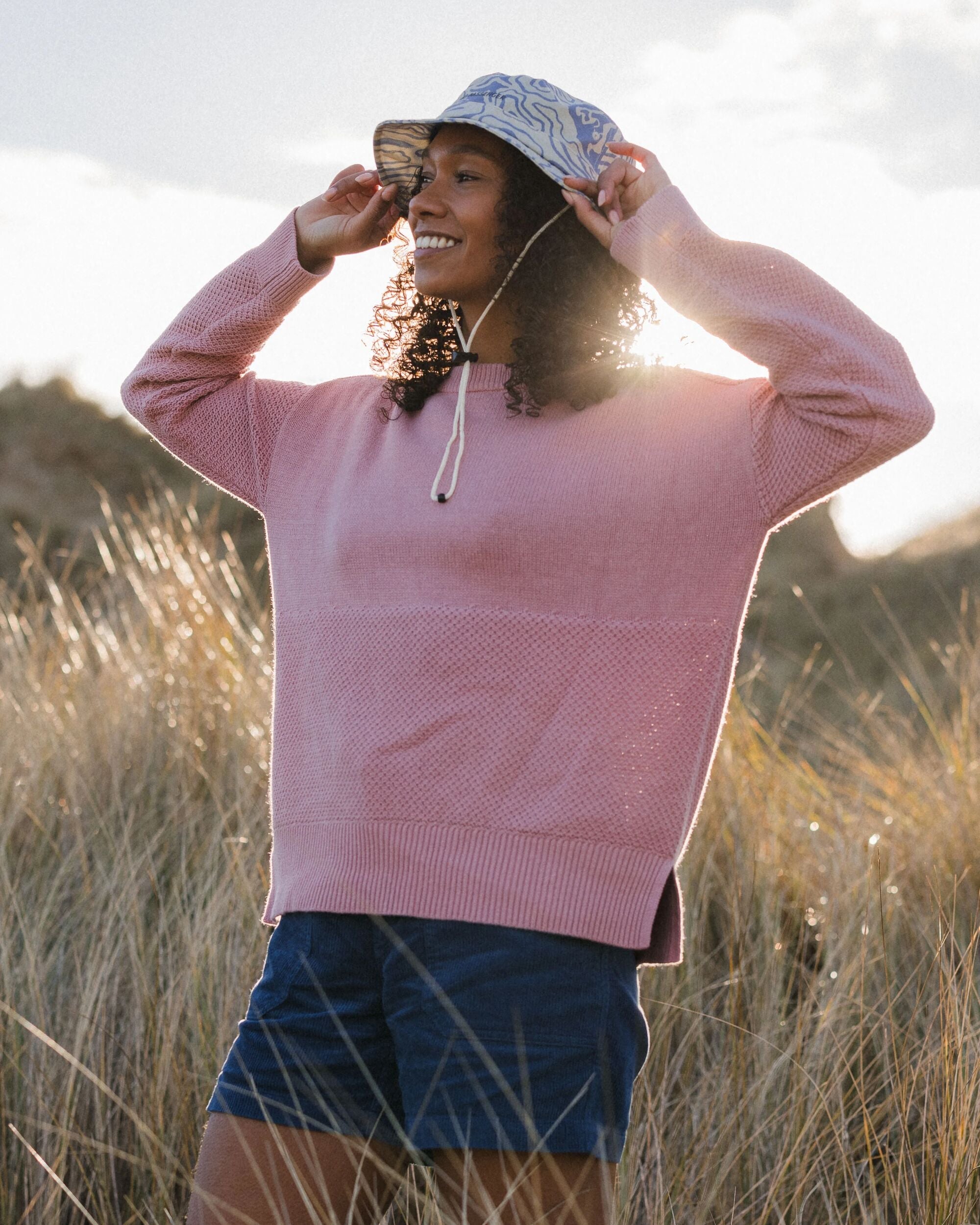 Cove Organic Cotton Knitted Jumper - Pink Haze