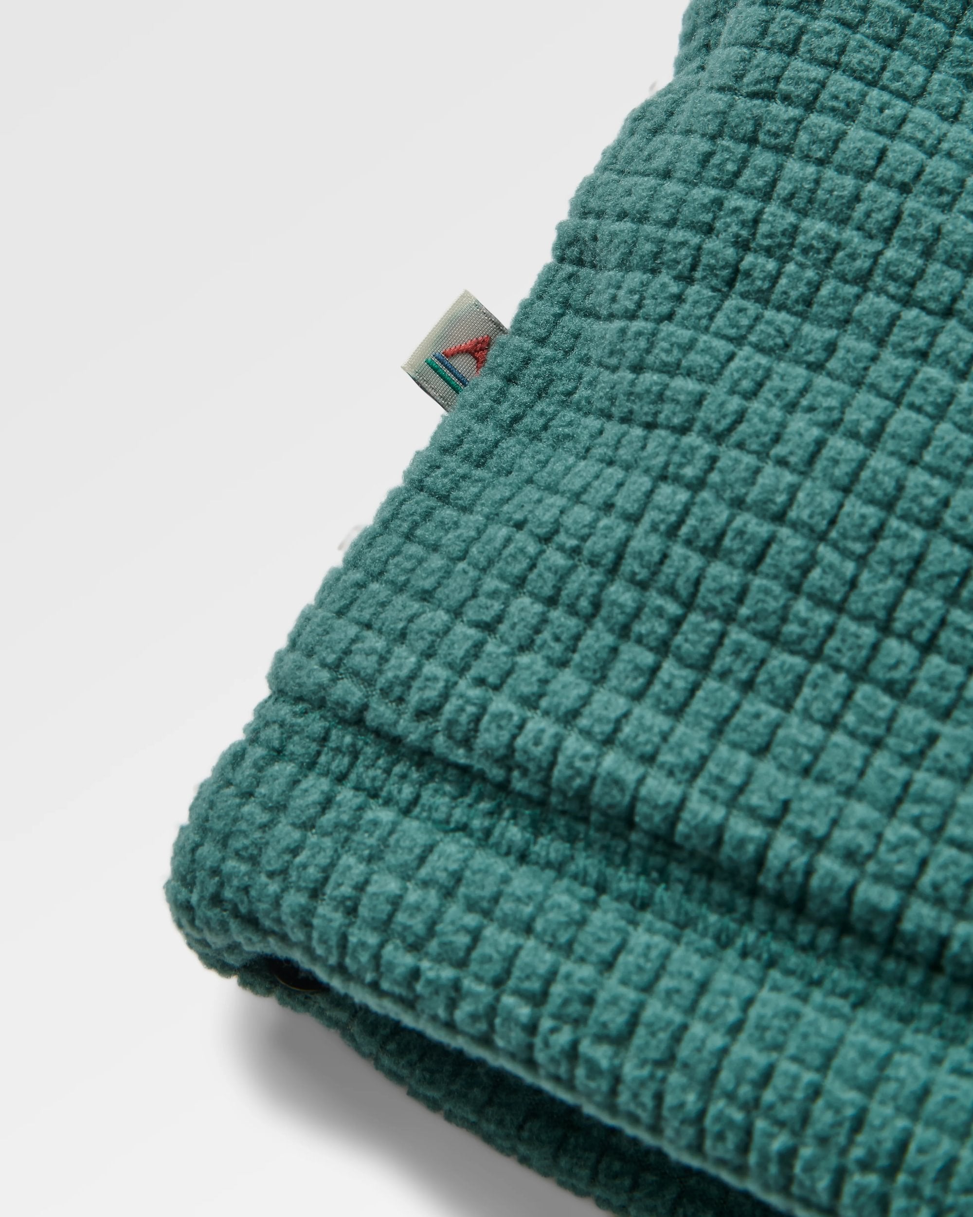 Forestscape Recycled Grid Fleece Hoodie - Deep Ocean