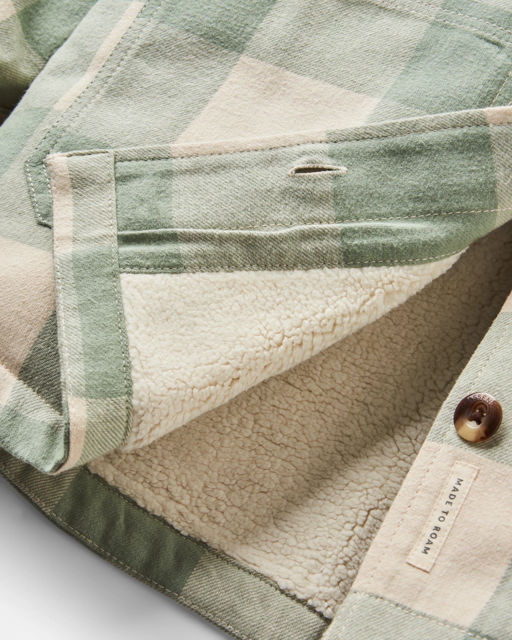 Flint Organic Cotton Overshirt - Pistachio Buffalo Check