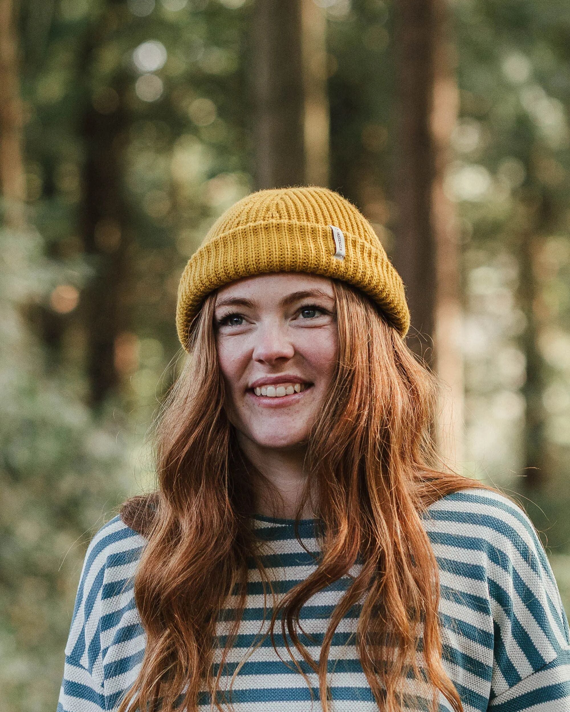 Compass Recycled Beanie - Mustard Yellow