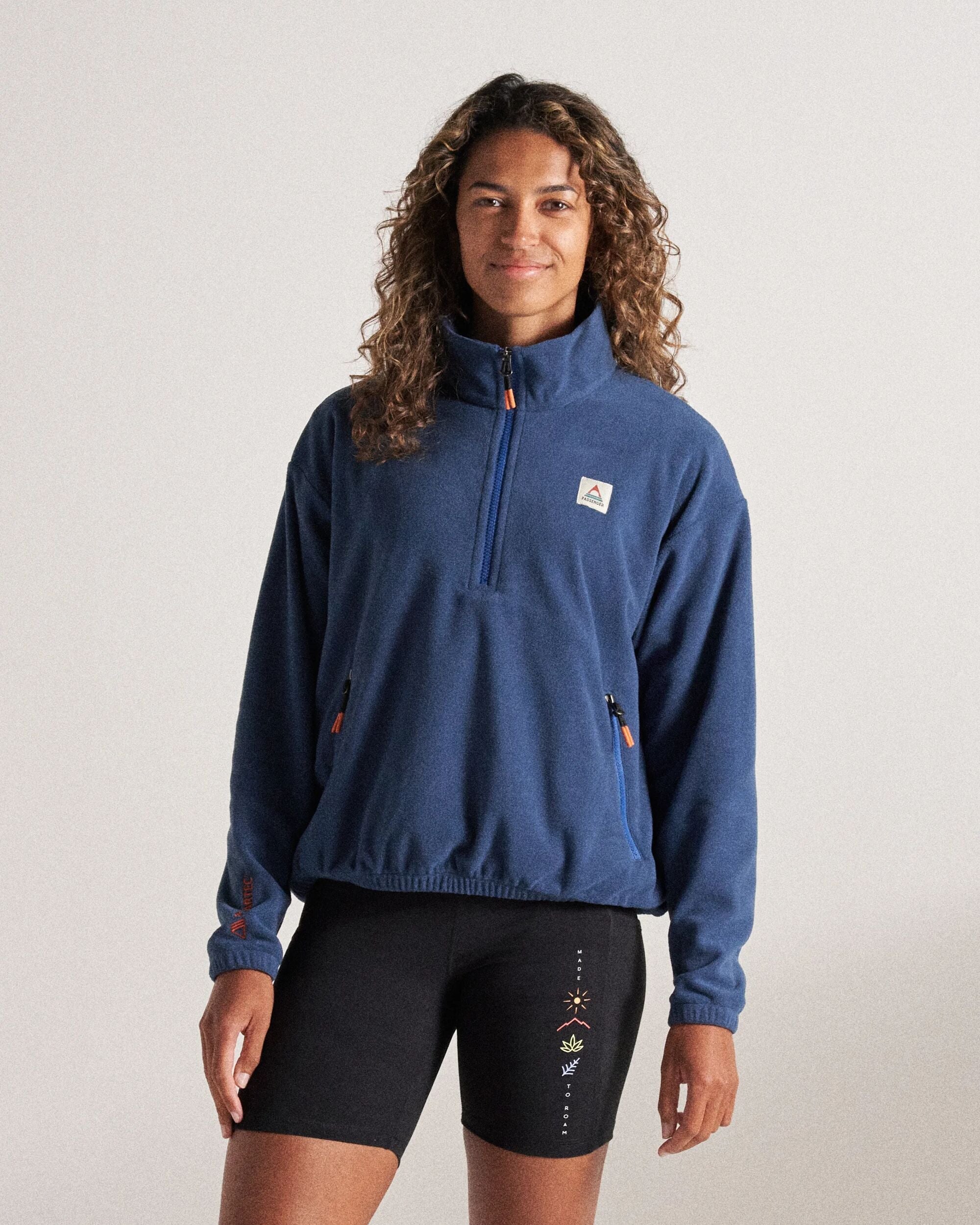Ayla Recycled Micro Polartec® Fleece - Dark Denim