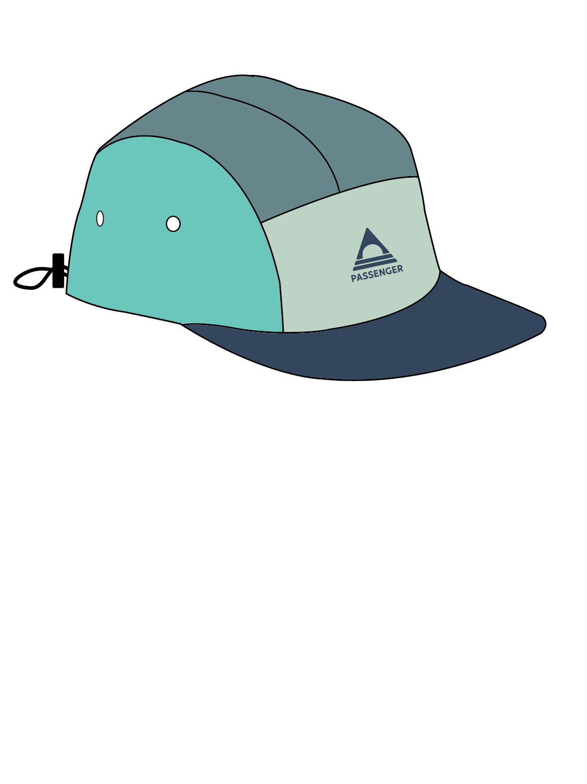 Emerge 5 Panel Trail Cap - Bluejay Multi