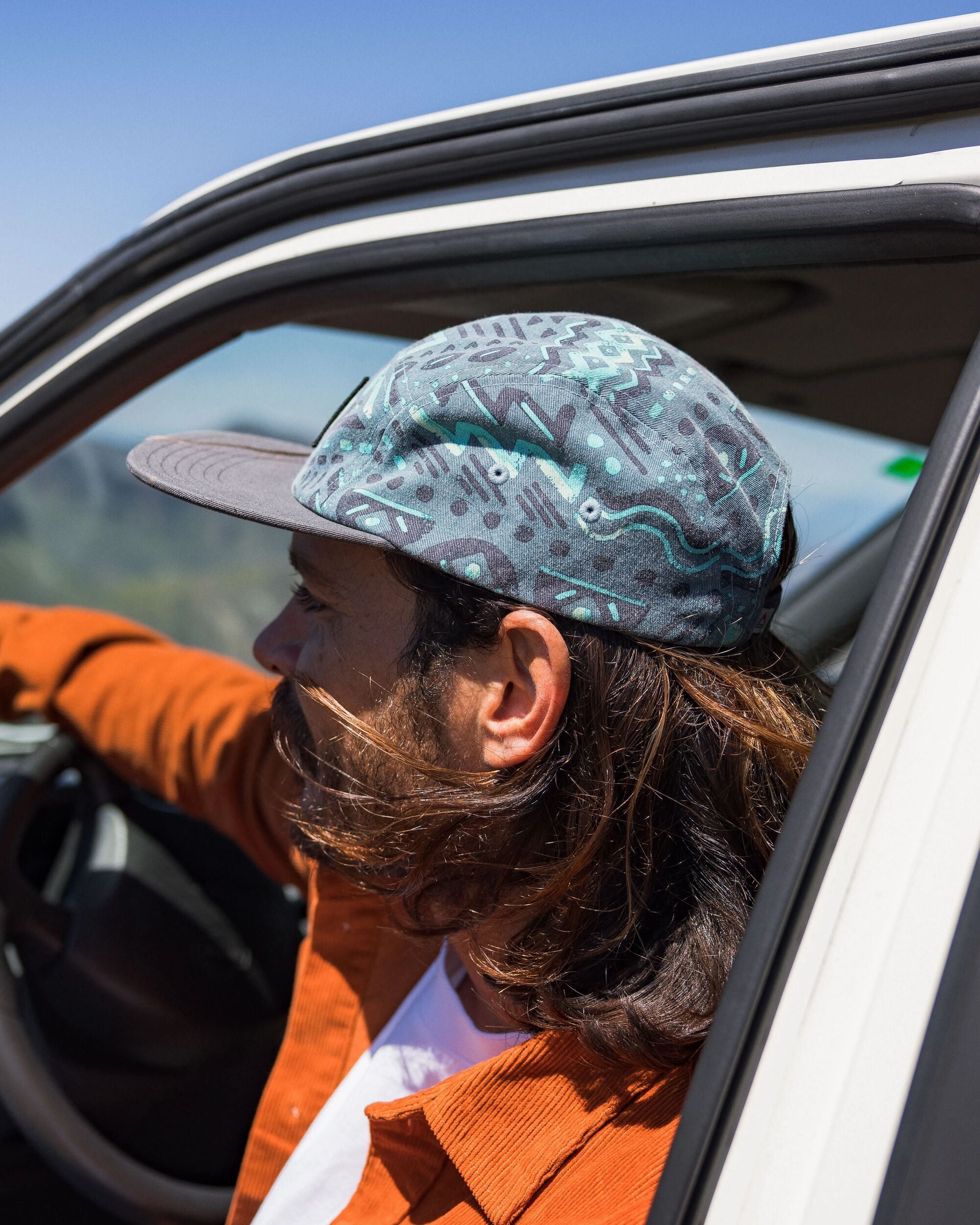 Coast Organic Cotton 5 Panel Cap - Elemental Geo Arctic
