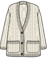 Homey Recycled Knitted Cable Cardigan - Off White