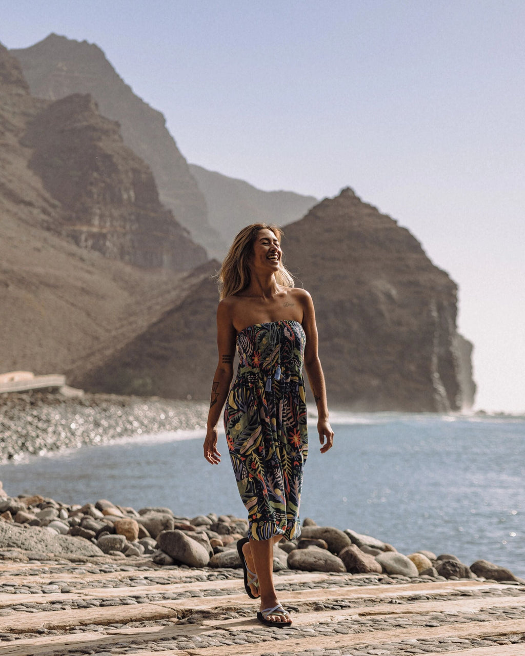 Daylily Loose Trouser - Abstract Seaweed Tidal Blue