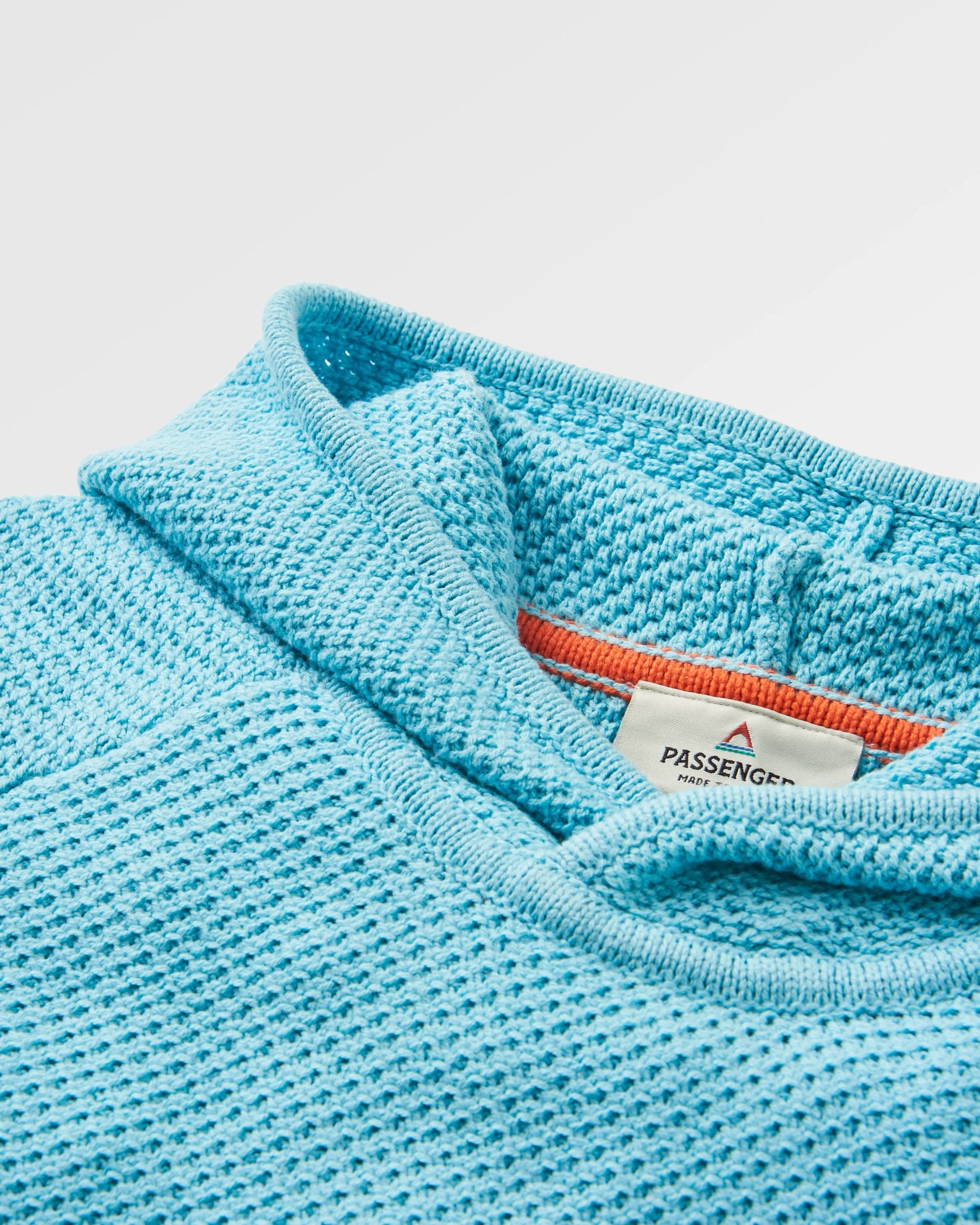 Cove Organic Cotton Knitted Hoodie - Retro Blue