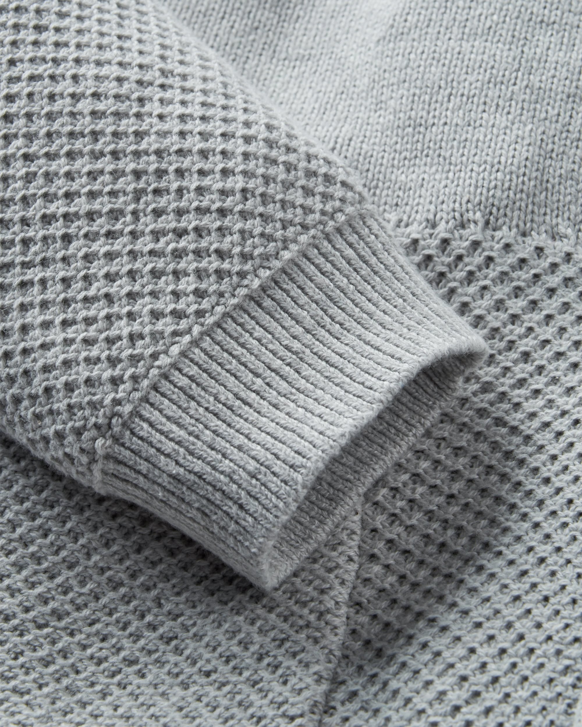 Cove Organic Cotton Knitted Zip Hoodie - Grey Marl