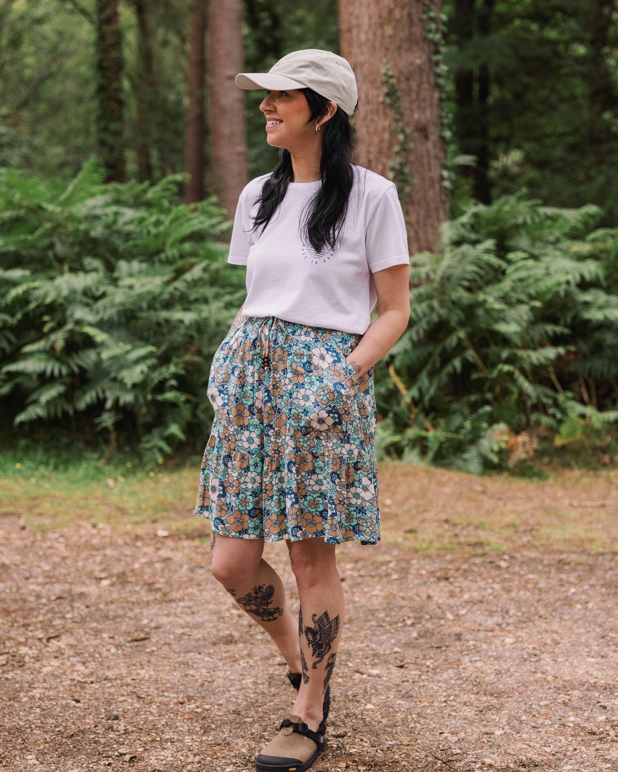 Dew EcoVero Woven Skirt - Vintage Floral Aqua