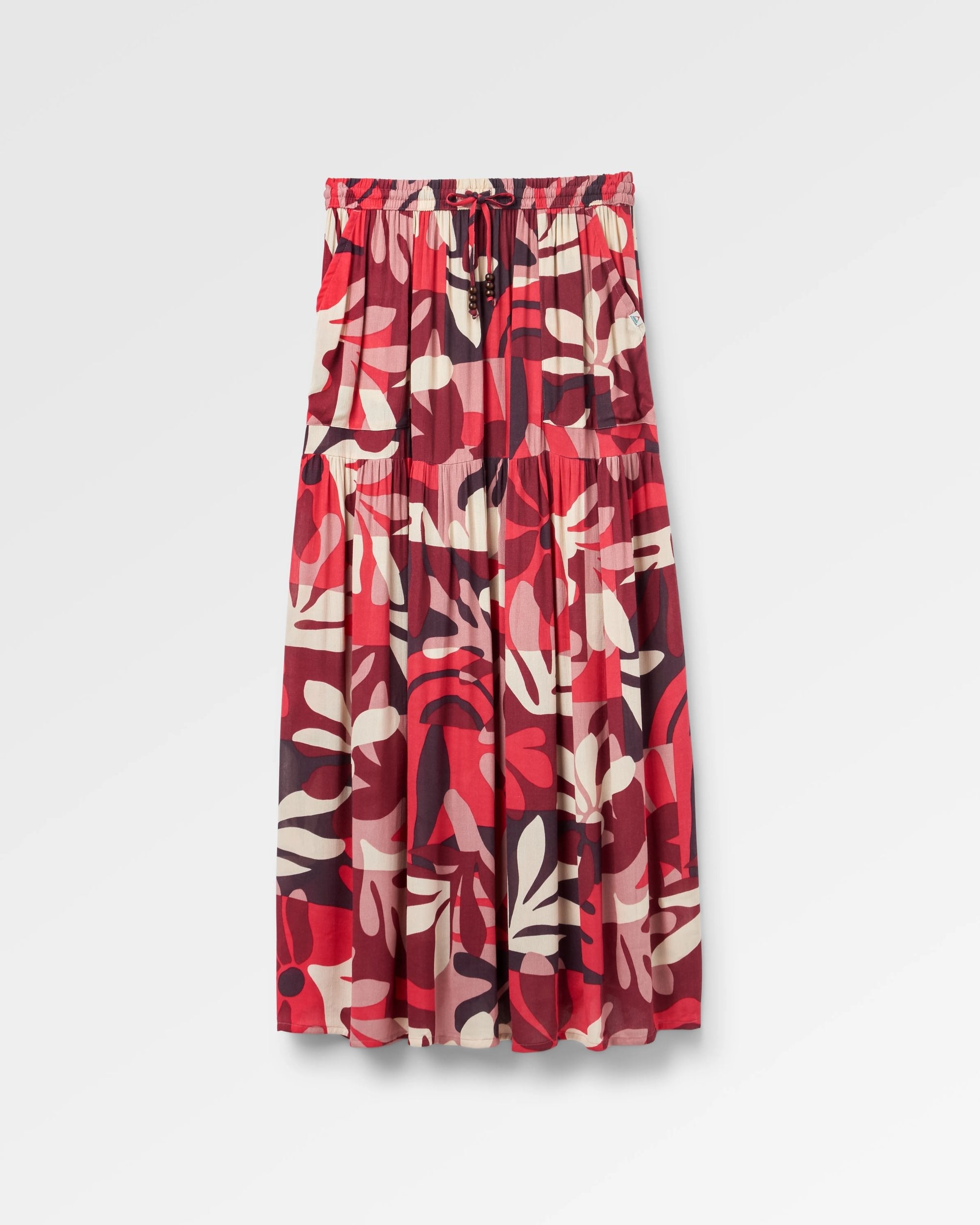 Zephyr Woven Maxi Skirt - Mountain Foliage Cranberry