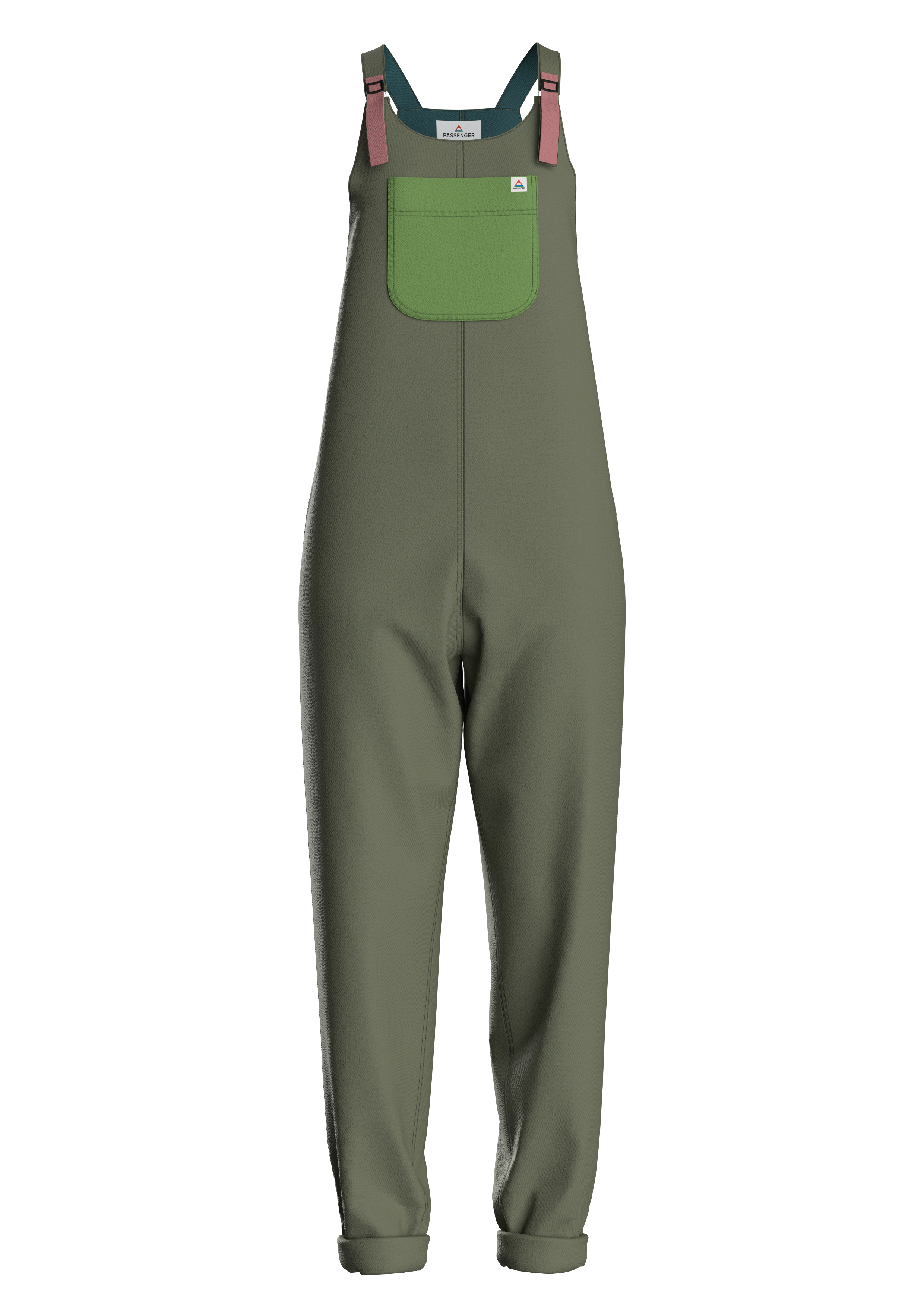 Ace Recycled Polar Fleece Dungarees - Dusty Olive