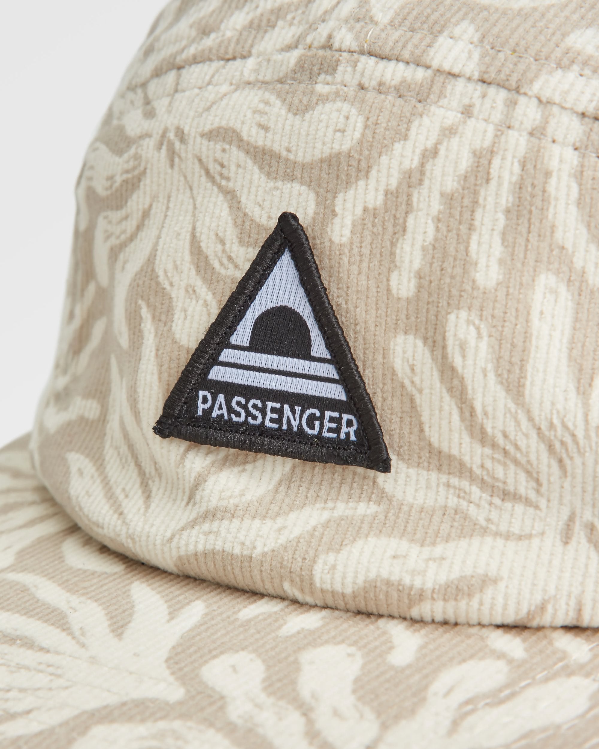 Fixie Recycled Cord 5 Panel Cap - Golden Spice/ Seaweed Pebble Grey