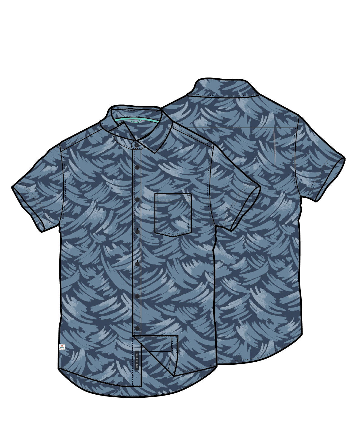 365 Recycled Active Shirt - Waves Dark Denim