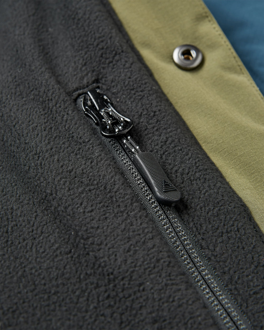 Campscape Recycled Fleece Lined Parka - Khaki/Dark Denim