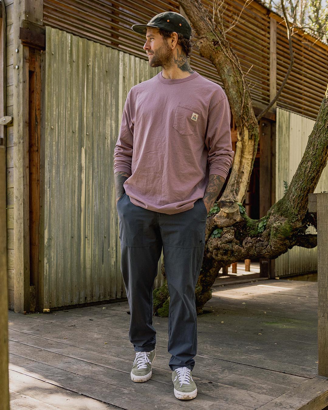 Heritage Organic Relaxed Fit LS T-Shirt - Grape