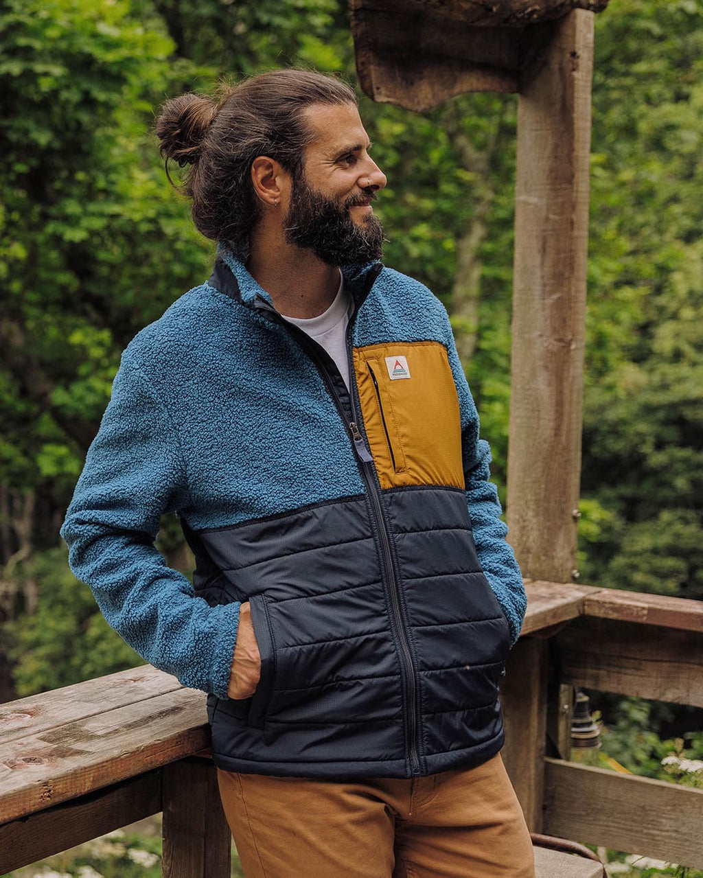 Born Explorer Recycled Polar-Lined Sherpa Fleece - Blue Steel