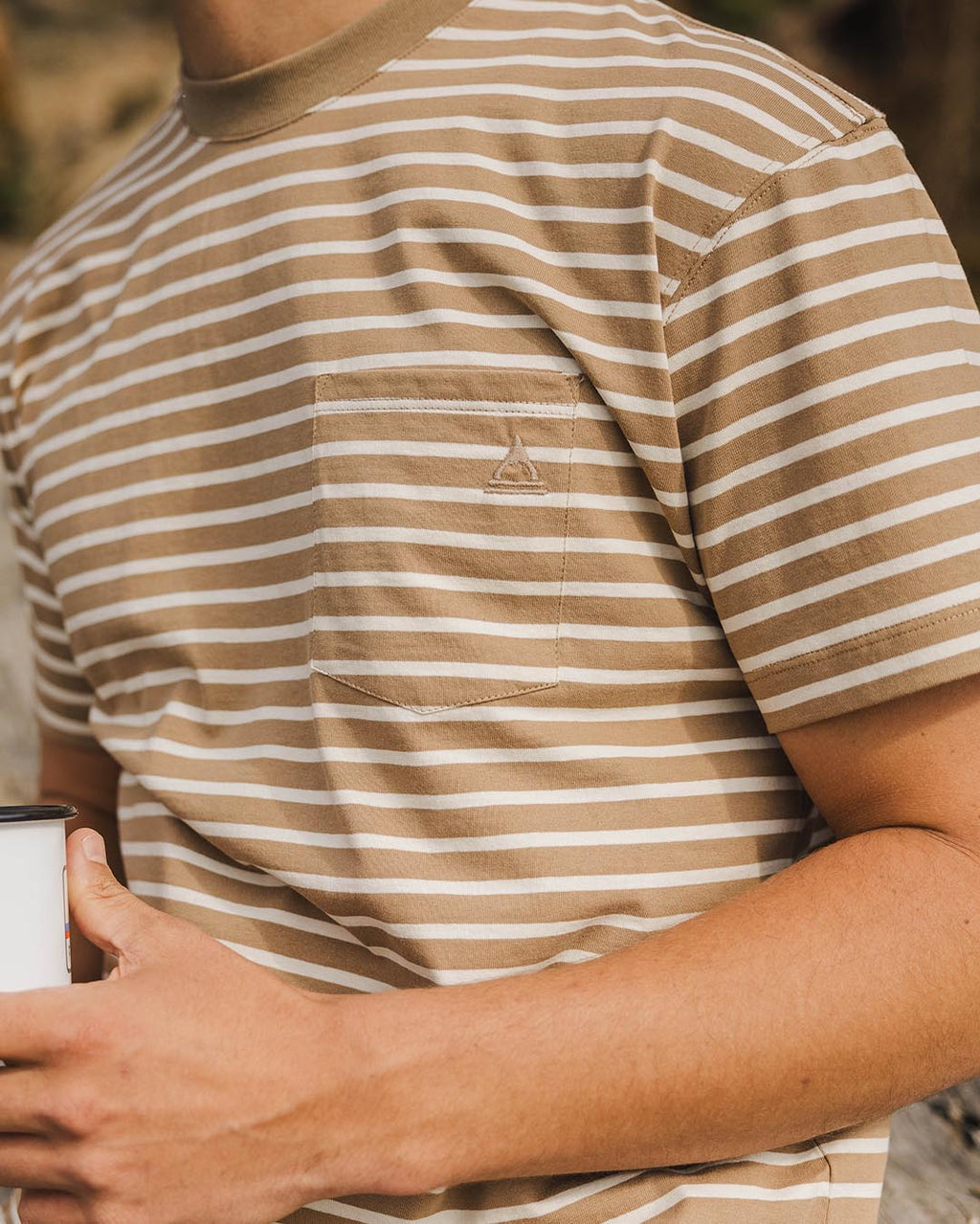 Zen Recycled Cotton Relaxed Fit T-Shirt - Toffee Stripe