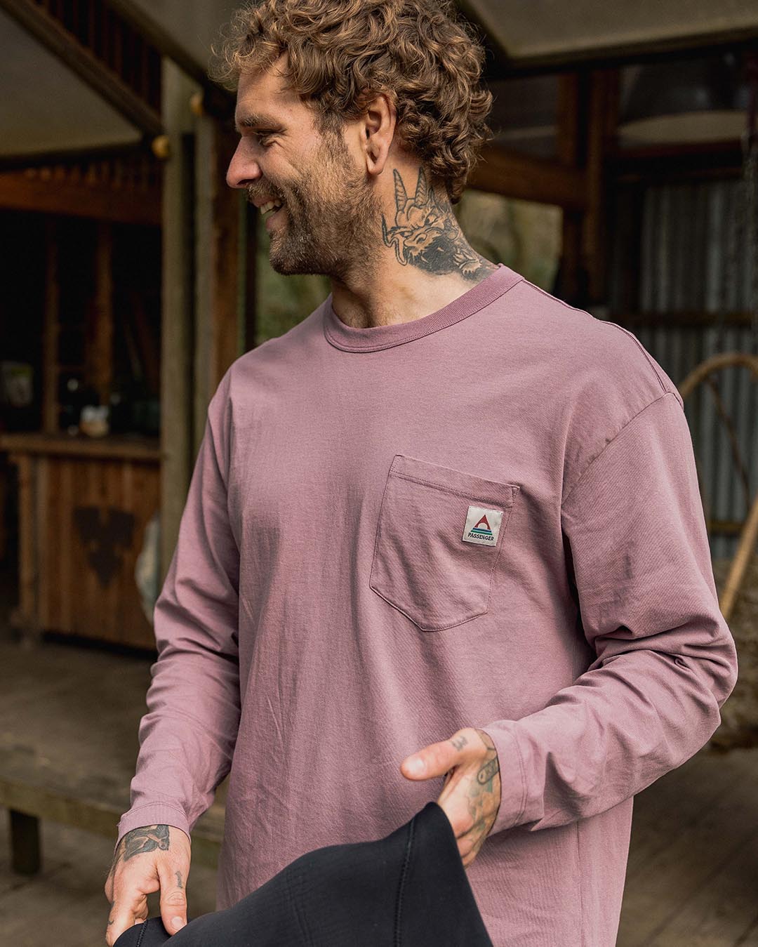 Heritage Organic Relaxed Fit LS T-Shirt - Grape