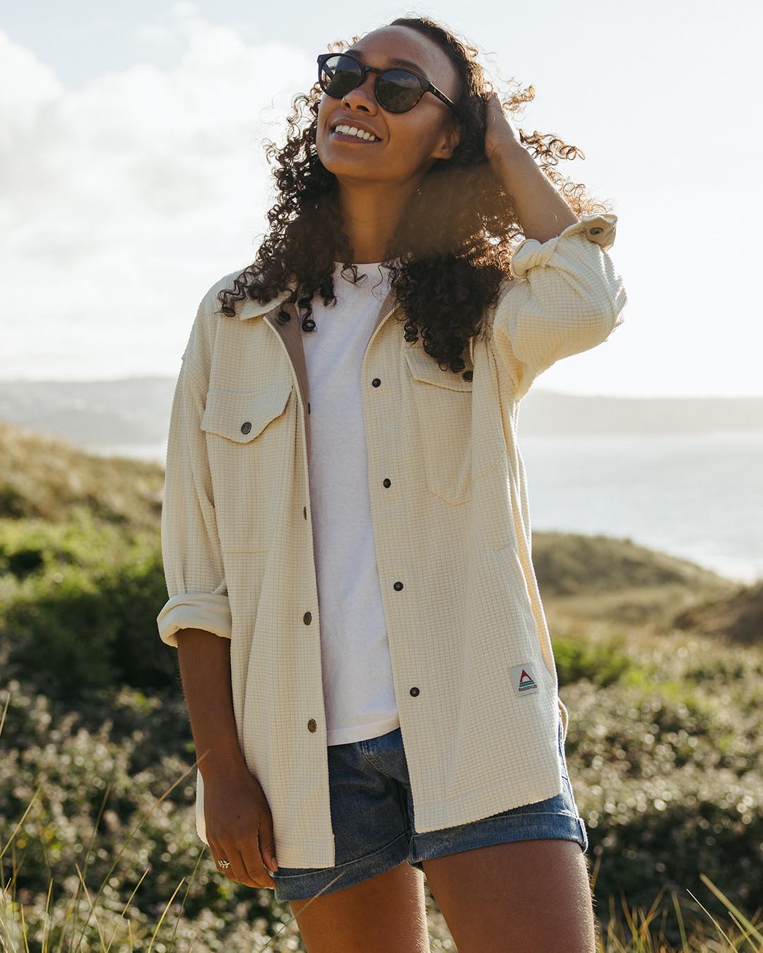 Iguazu Grid Polar Fleece Shirt - Birch