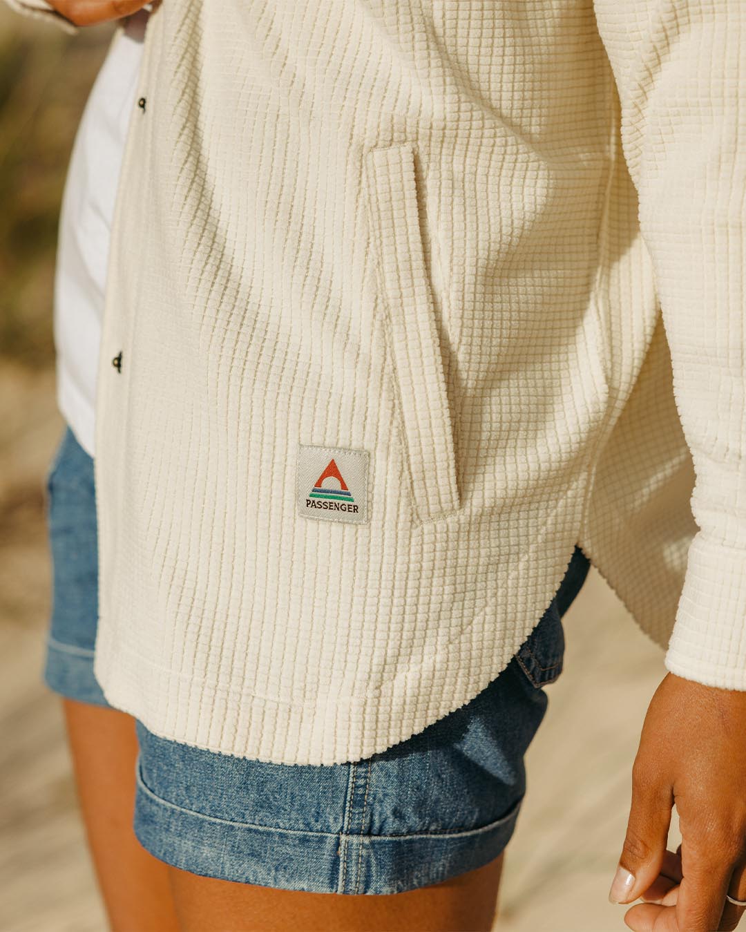 Iguazu Grid Polar Fleece Shirt - Birch
