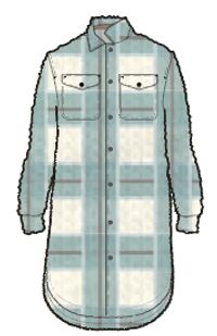 Cloudy Recycled Sherpa Fleece Shirt - Pistachio Check