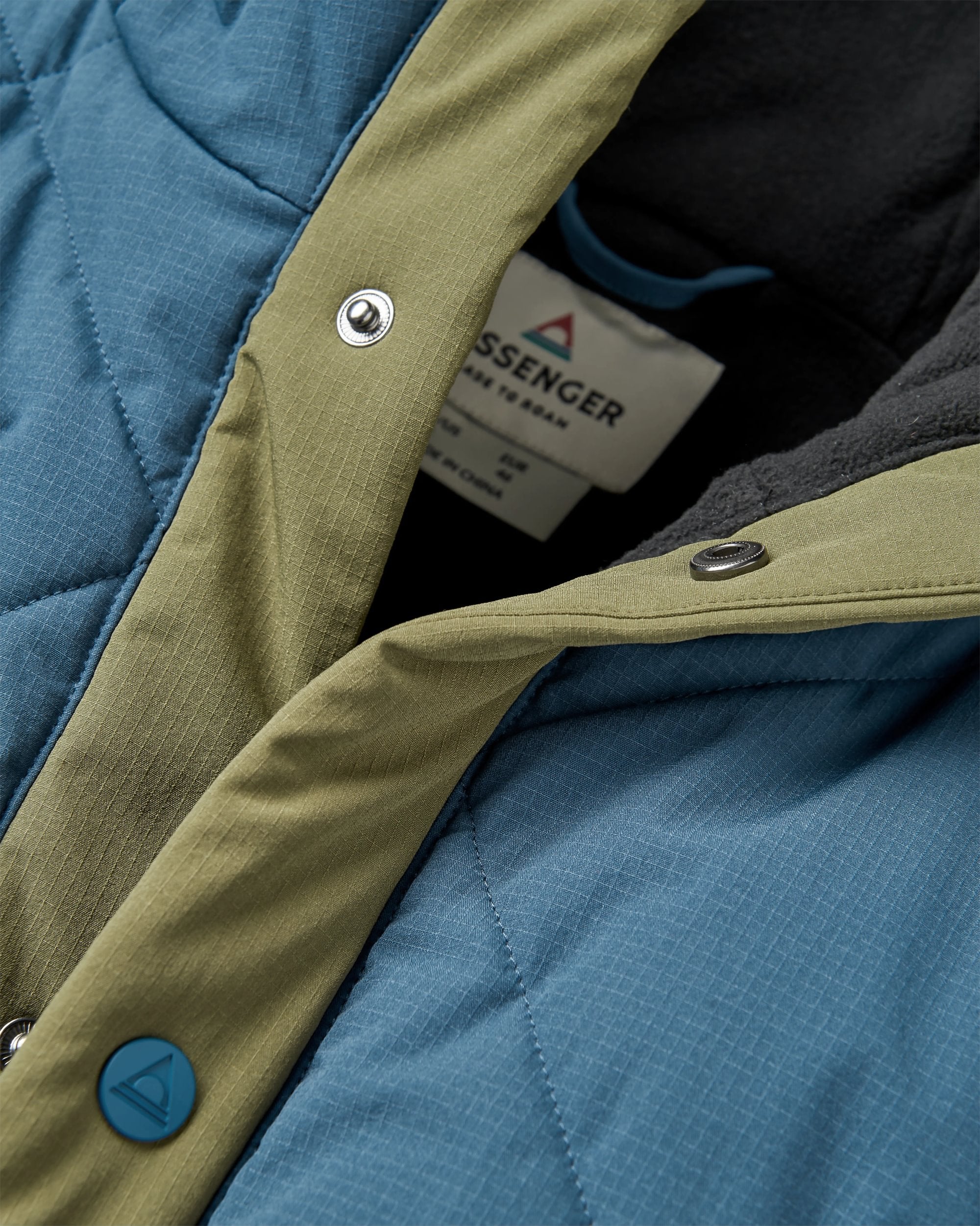 Campscape Recycled Fleece Lined Parka - Khaki/Dark Denim
