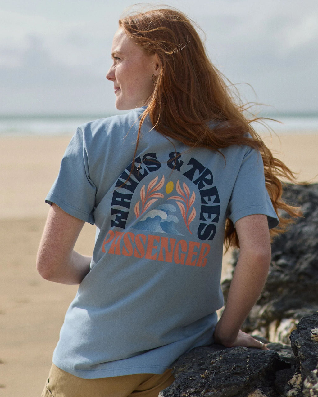 Dawning Recycled Cotton T-shirt - Faded Denim