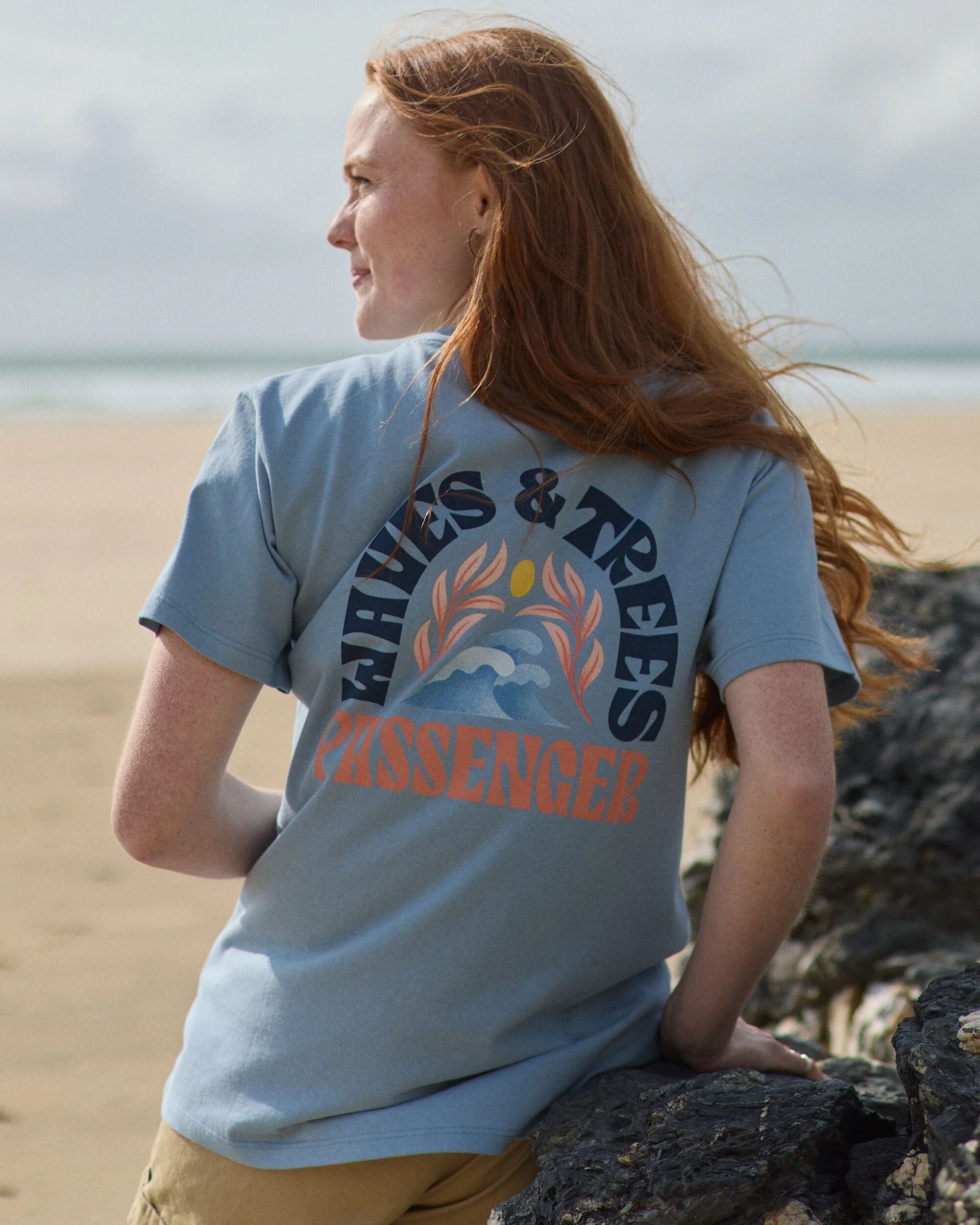 Dawning Recycled Cotton T-shirt - Faded Denim