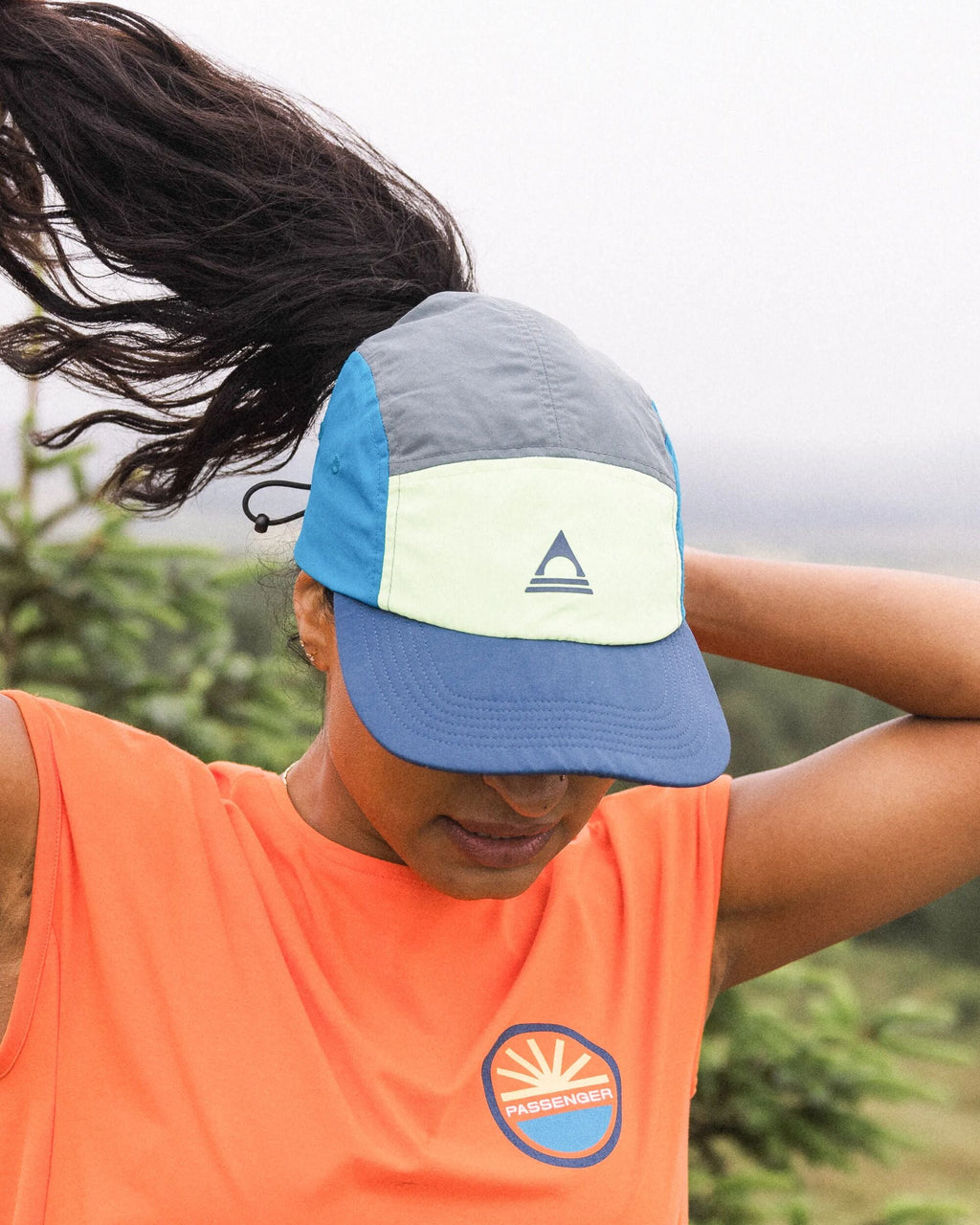 Emerge 5 Panel Trail Cap - Bluejay Multi