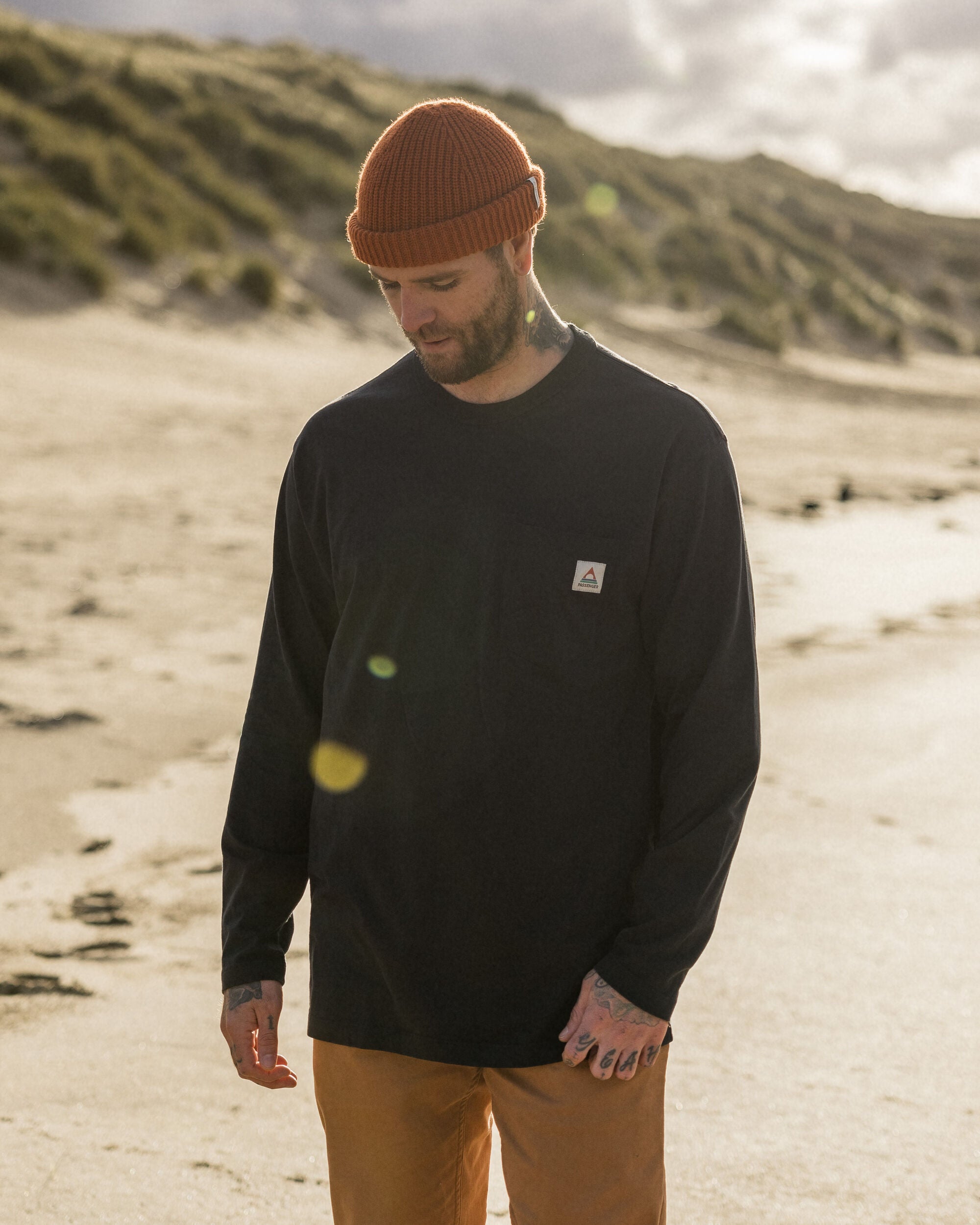 Heritage Organic Relaxed Fit LS T-Shirt - Black