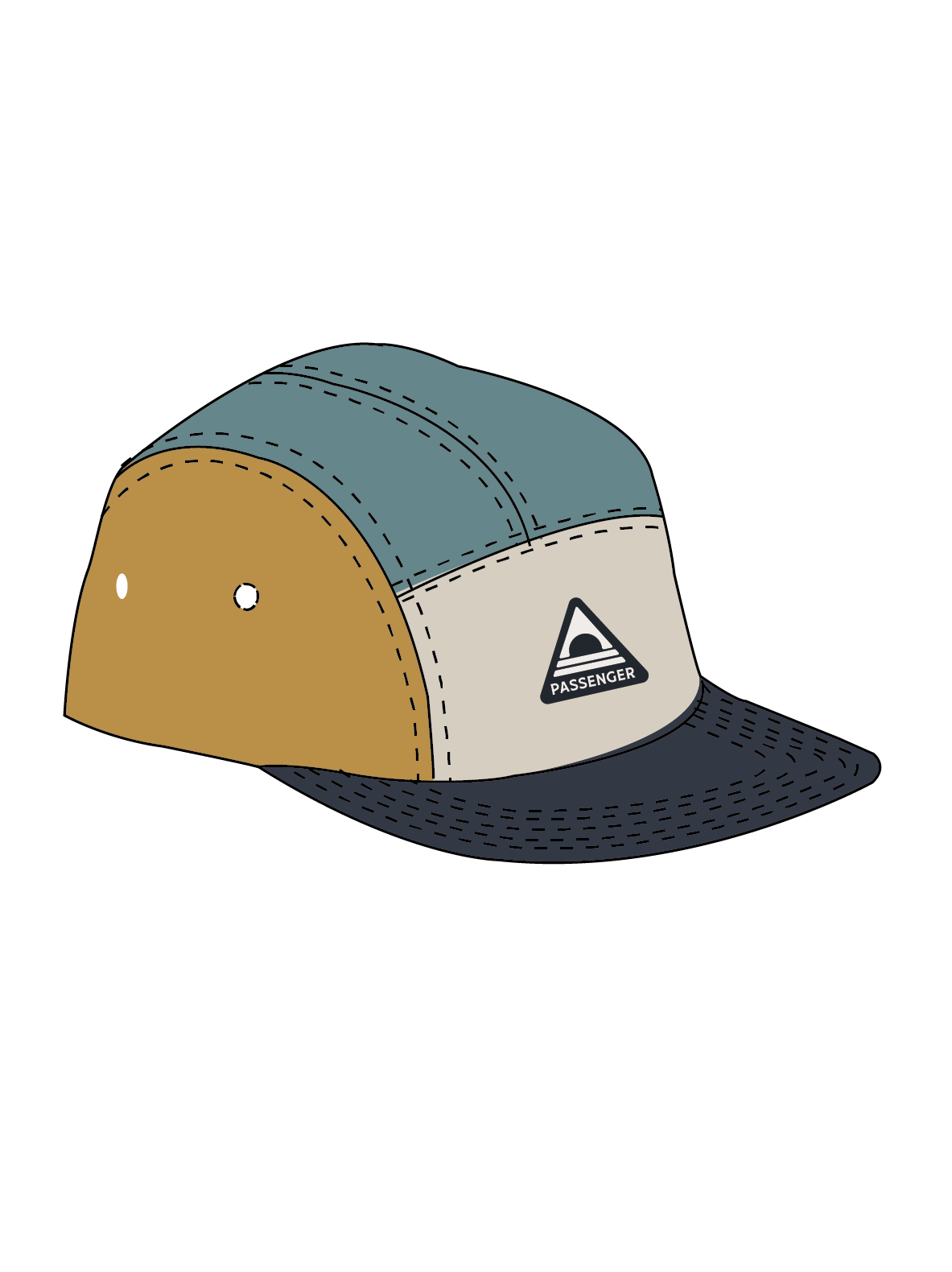 Fixie Recycled 5 Panel Cap - Spruce Yellow Multi