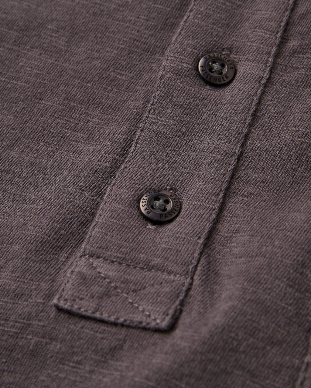 Headland LS Slub Henley - Faded Black