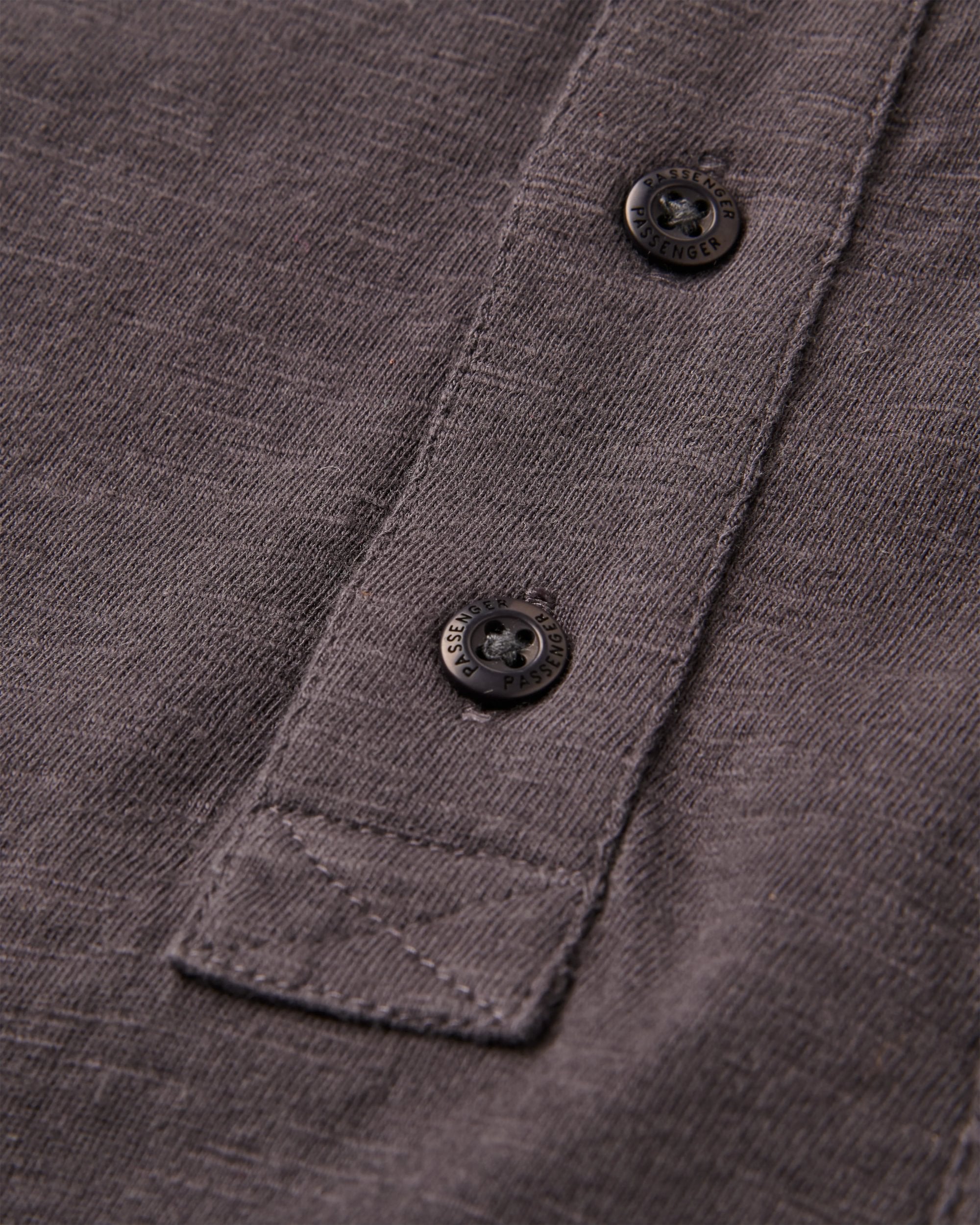 Headland LS Slub Henley - Faded Black